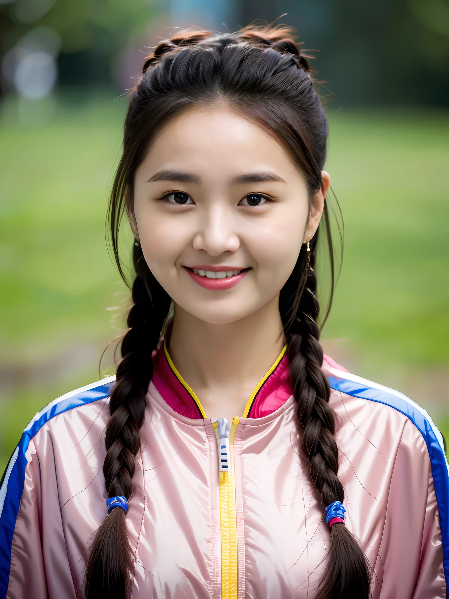 alafed asian woman,Long black hair and pink jacket, wan adorable korean face, young lovely Korean faces, jaeyeon nam, wenfei ye, xintong chen, yanjun cheng, young cute wan asian face, Realistic. Cheng Yi, beautiful Korean women, portrait of female korean idol, south east asian with round face, xue han