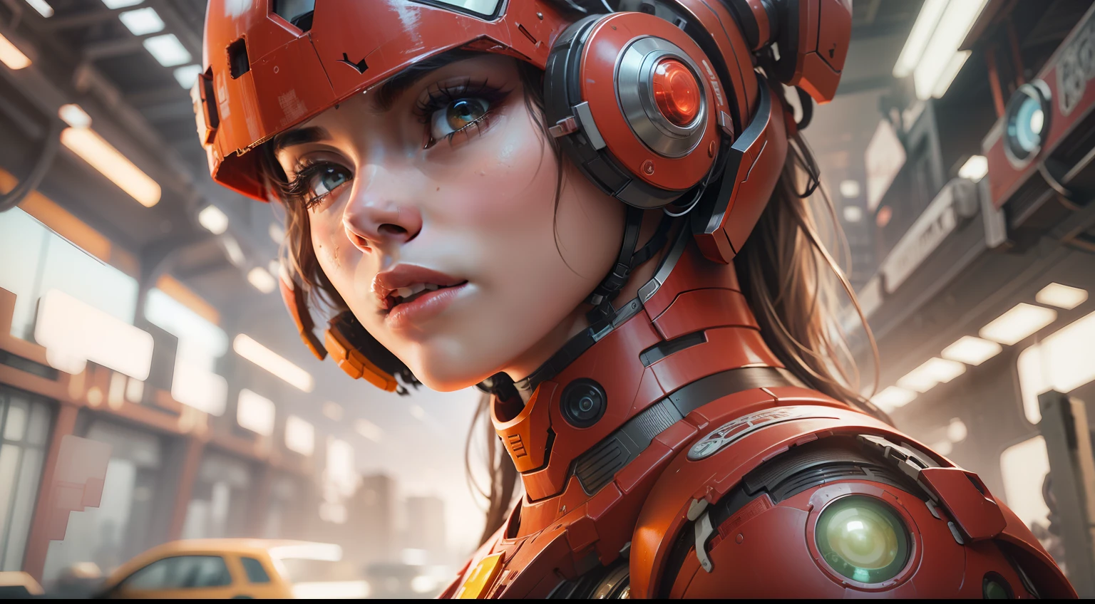 (1girl:1.3), solo, __body-parts__, official art, unified 8k wallpaper, super detailed, beautiful and aesthetic, beautiful, masterpiece, best quality, raw, masterpiece, super fine photo, best quality, super high resolution, photorealistic photo, sunlight, full-body portrait, amazingly beautiful, sexy, hot, dynamic pose, delicate face, vibrant eyes, (viewed from the side), she is wearing a futuristic Iron Man mech, red and gold color scheme, Very detailed abandoned warehouse background, detailed face, detailed complex busy background, messy, gorgeous, milky white, highly detailed skin, realistic skin details, visible pores, sharp focus, volumetric fog, 8k UHD, DSLR camera, high quality, film grain, fair skin, photo realism, lomography, huge metropolis in future dystopia, seen from below, translucent