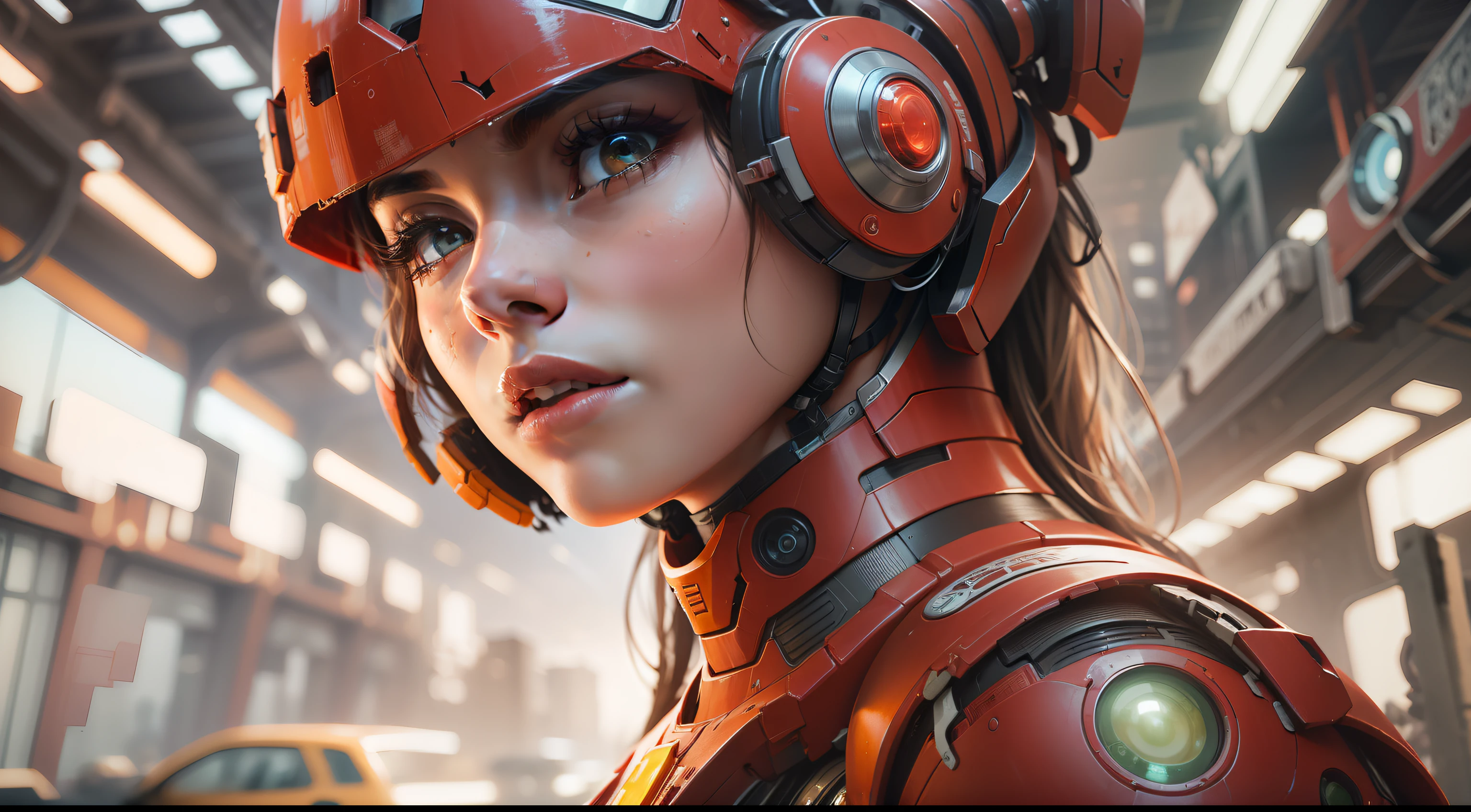 (1girl:1.3), solo, __body-parts__, official art, unified 8k wallpaper, super detailed, beautiful and aesthetic, beautiful, masterpiece, best quality, raw, masterpiece, super fine photo, best quality, super high resolution, photorealistic photo, sunlight, full-body portrait, amazingly beautiful, sexy, hot, dynamic pose, delicate face, vibrant eyes, (viewed from the side), she is wearing a futuristic Iron Man mech, red and gold color scheme, Very detailed abandoned warehouse background, detailed face, detailed complex busy background, messy, gorgeous, milky white, highly detailed skin, realistic skin details, visible pores, sharp focus, volumetric fog, 8k UHD, DSLR camera, high quality, film grain, fair skin, photo realism, lomography, huge metropolis in future dystopia, seen from below, translucent