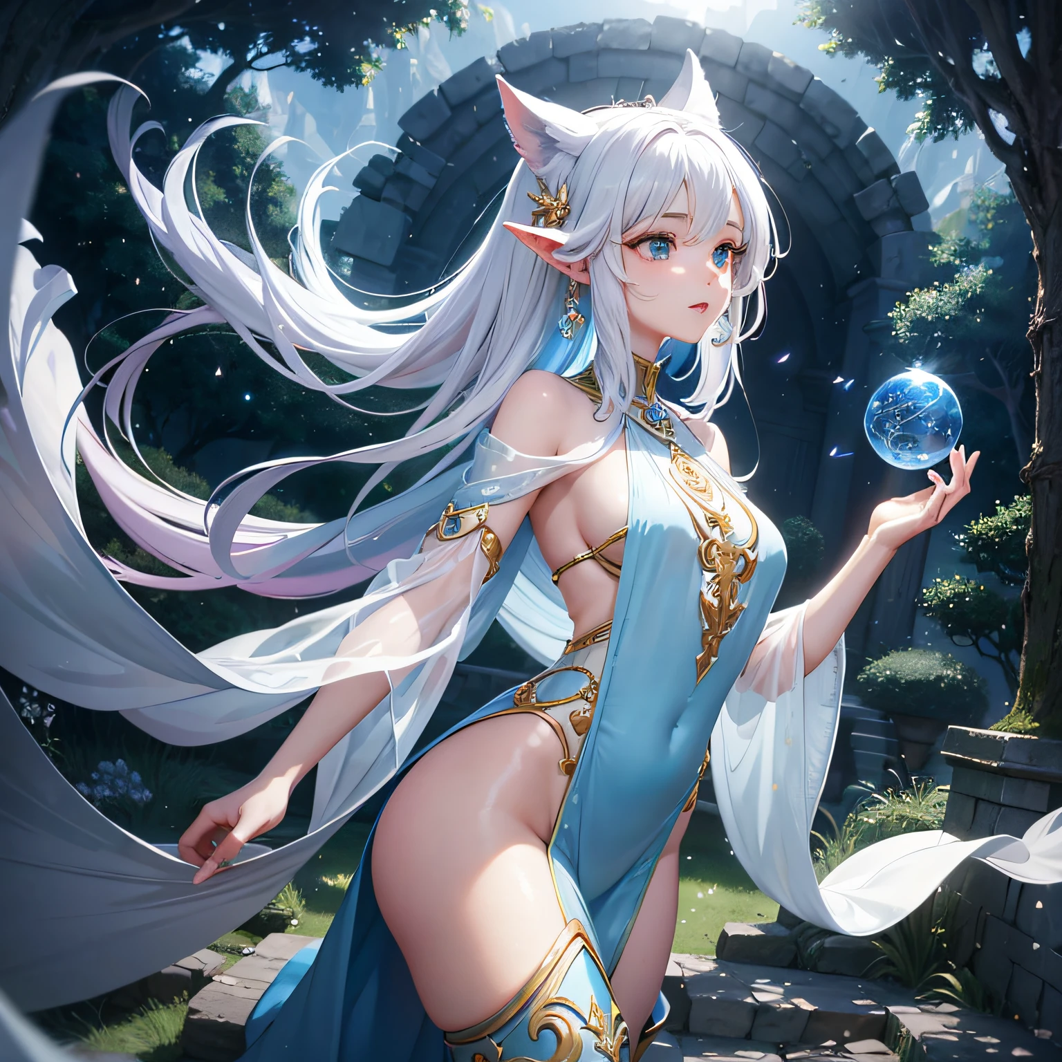 Ruf's Keywords:
Longevity and immortality
Beautiful figure
Superior abilities
Harmony with nature
Noble culture
Ancient races
Fantasy works
roleplaying game
Beauty and elegance
Magical talent femele a beauty girl Mystical Fictional creatures chimera Ancient see-through robes all-fours Buttock emphasis