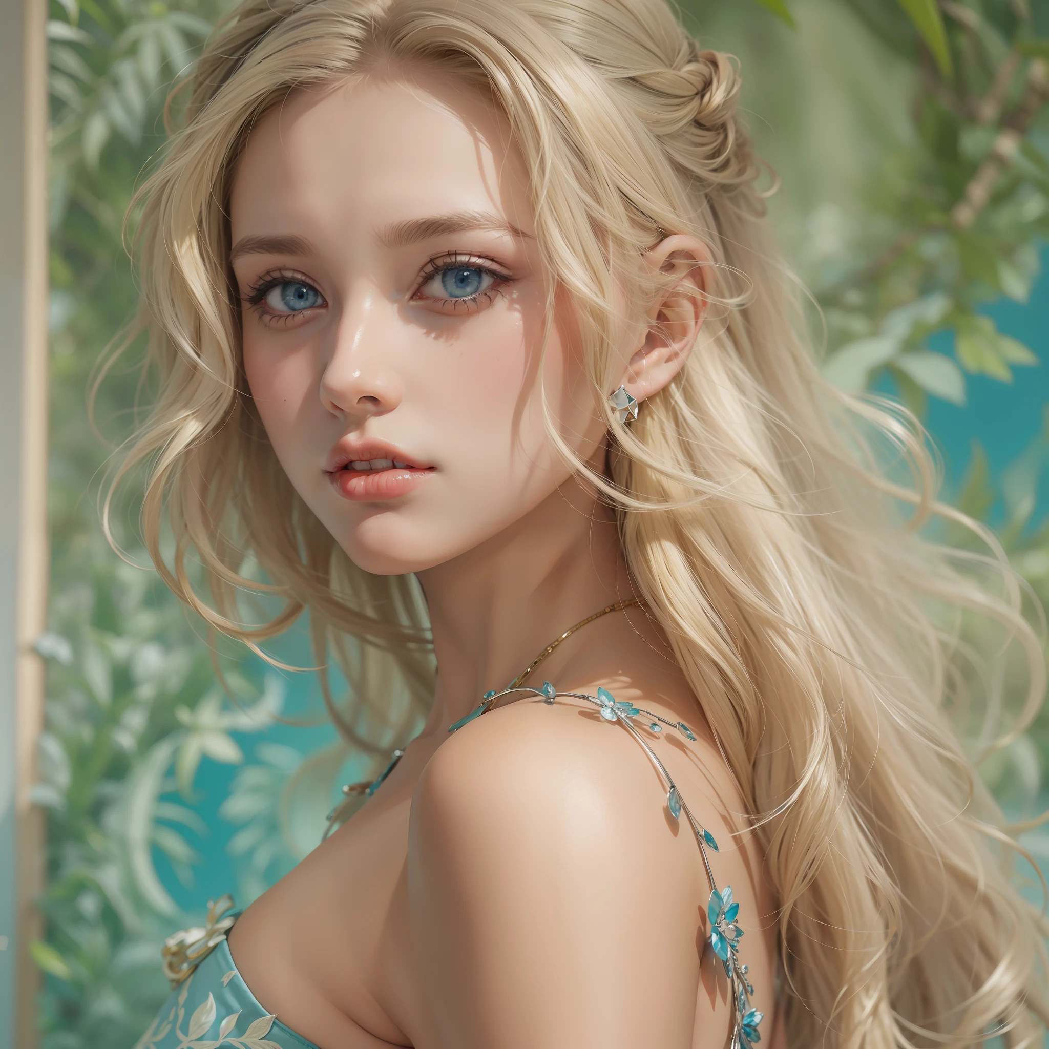 "(((obra-prima))), melhor qualidade, ultra-detallhado, High resolution CG image with a beautiful blonde woman with bright blue eyes, retratados em detalhes fascinantes. His delicate body is accurately represented at every angle. Ela possui longos cabelos loiros que caem suavemente sobre seu vestido da era vitoriana. The upper part of his body is sculpted to perfection. "