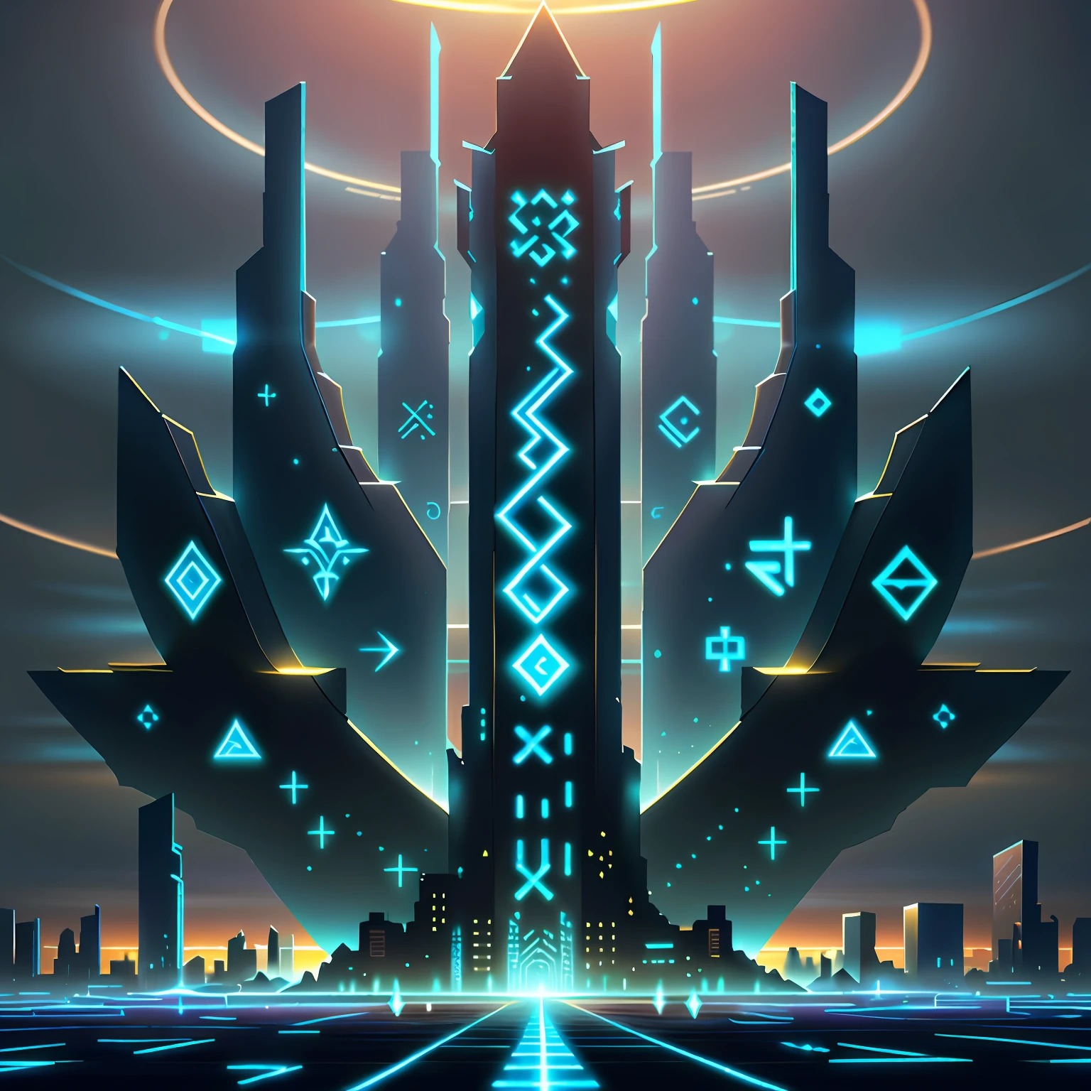 GlowingRunesAIV2_paleblue megacity