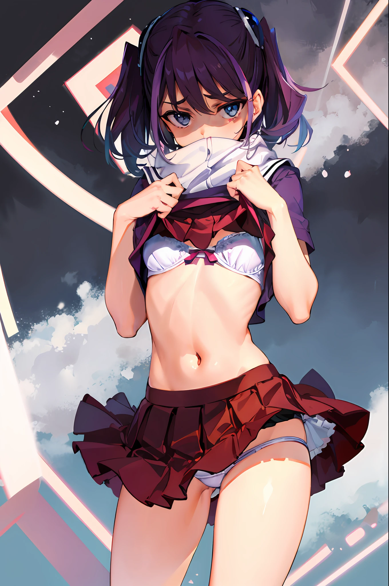 Lift the skirt,The reveal panties