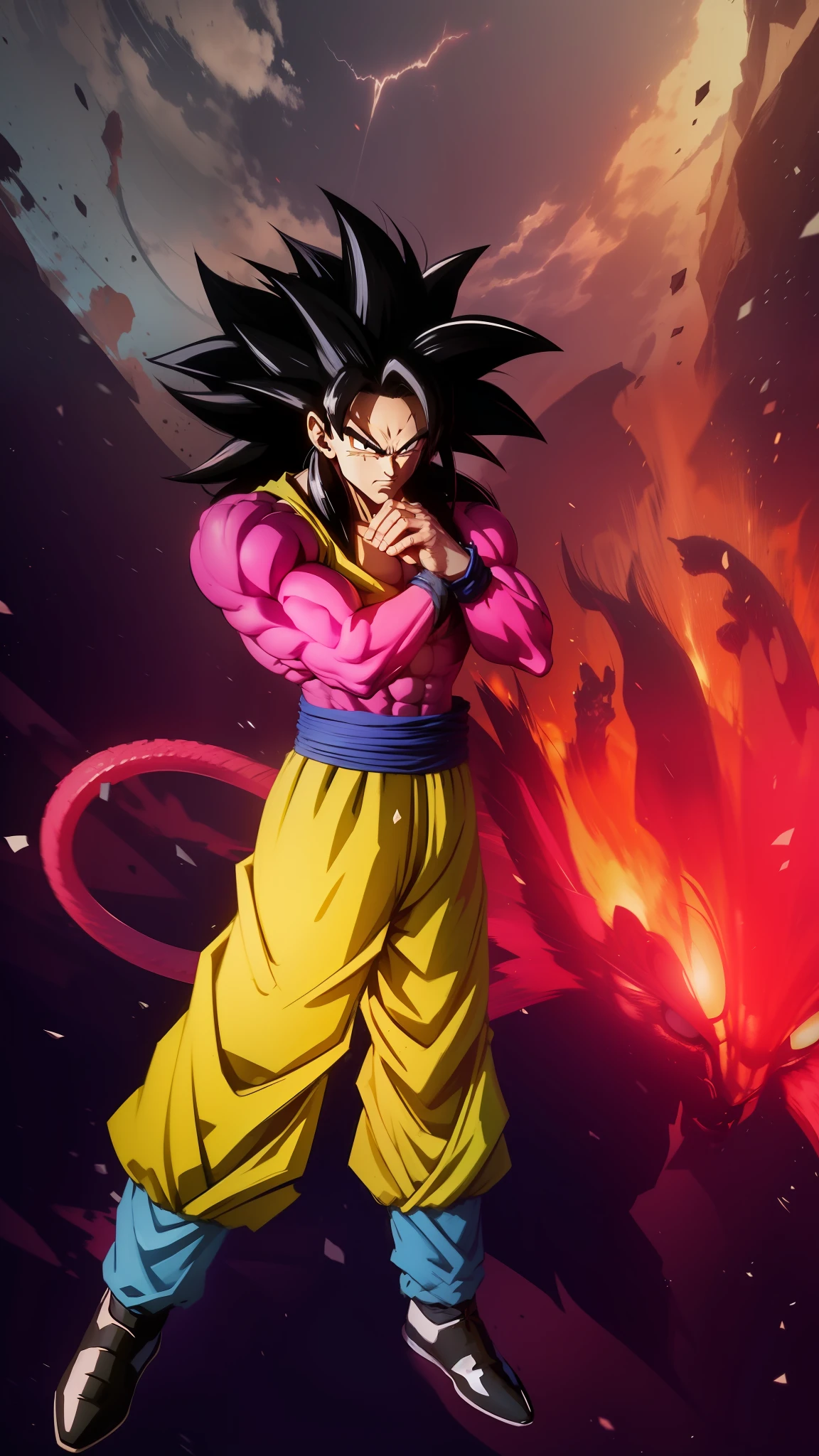 Goku (Dragon ball z), Super Saiyajin 4, qualidade 4K