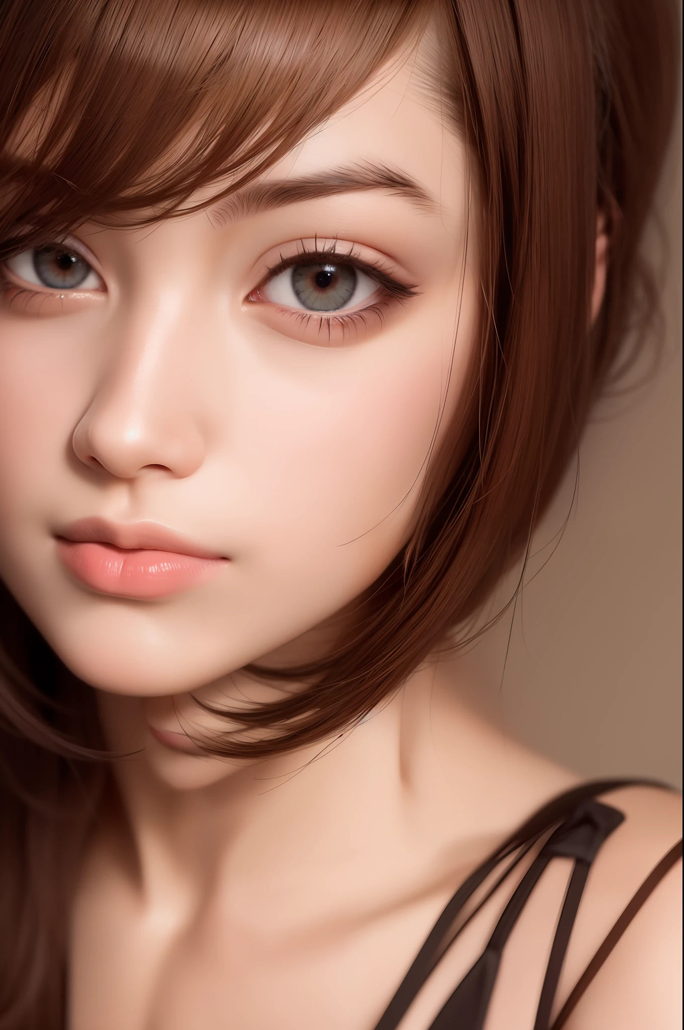 best quality, masterpiece,  (realistic:1.2), 1 girl, brown hair, brown eyes,Front, detailed face, beautiful eyes