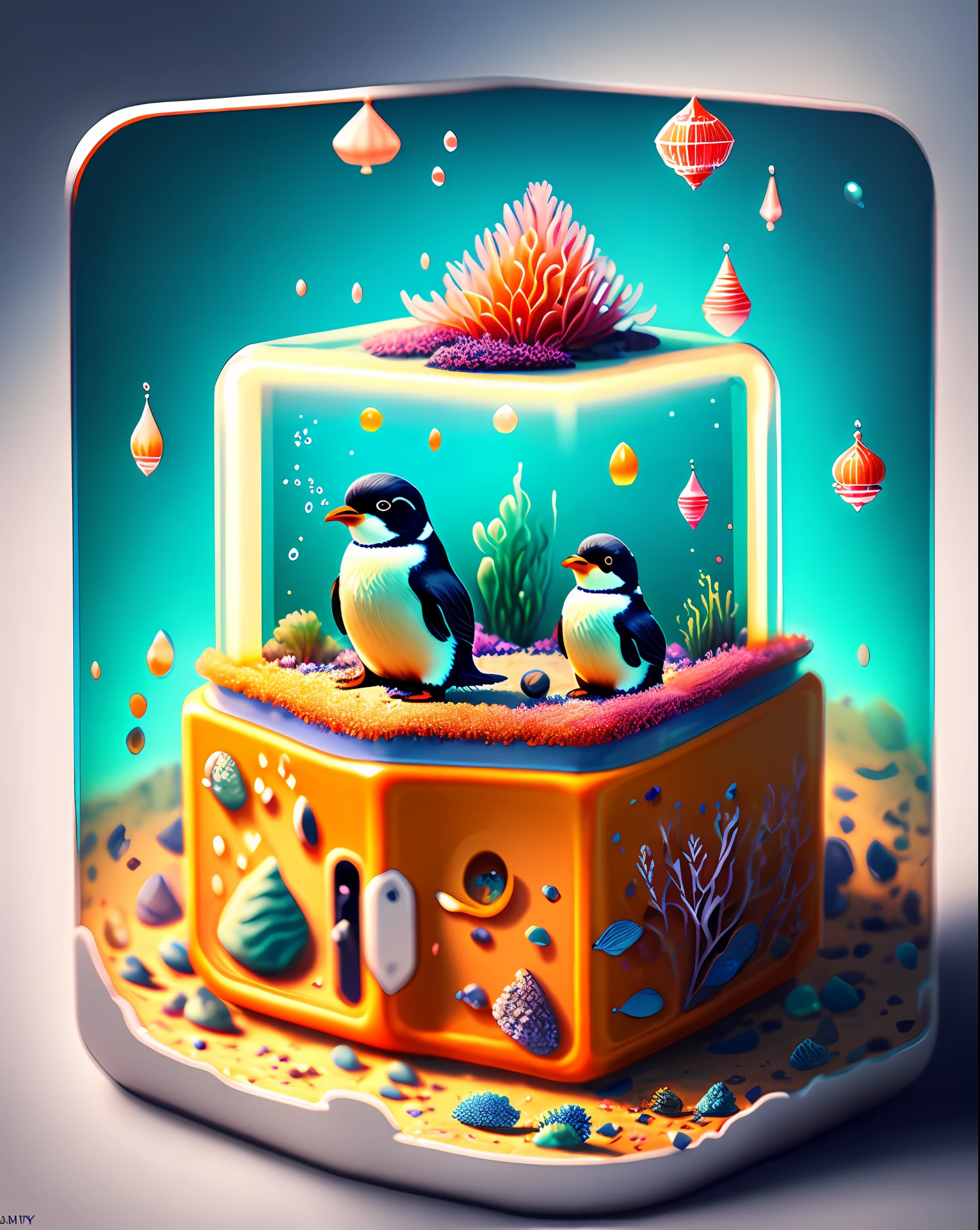 Cube penguins finding treasure chests on puzzle map、trending on artstationh、Monument、Level Design、low poly、Isometric art、3D Art、High Details、art stations、concept-art、Behind、Ray traching、smoother、foco nítido、Ether lighting((Near and far law))Microscopic world、Admiring、Underwater Fantasy、((masterpiece))、top-quality、hightquality、((the Extremely Detailed CG Unity 8K Wallpapers))、(Fantasia)、the complex background、Underwater fantasy world、fish flocks、Glowing jellyfish、colourfull、(abyss))、Staggered Platform of the Abyss、Glowing seabed plants、3D Digital Painting、awardwinning photo、bokeh dof、depth of fields、HDR、chromatic abberation、Photorealsitic、ighly detailed、Trends in Art Station CGsociety、 Complex and、Up to detail、Dramatic and、art by midjourney、 --v 6
