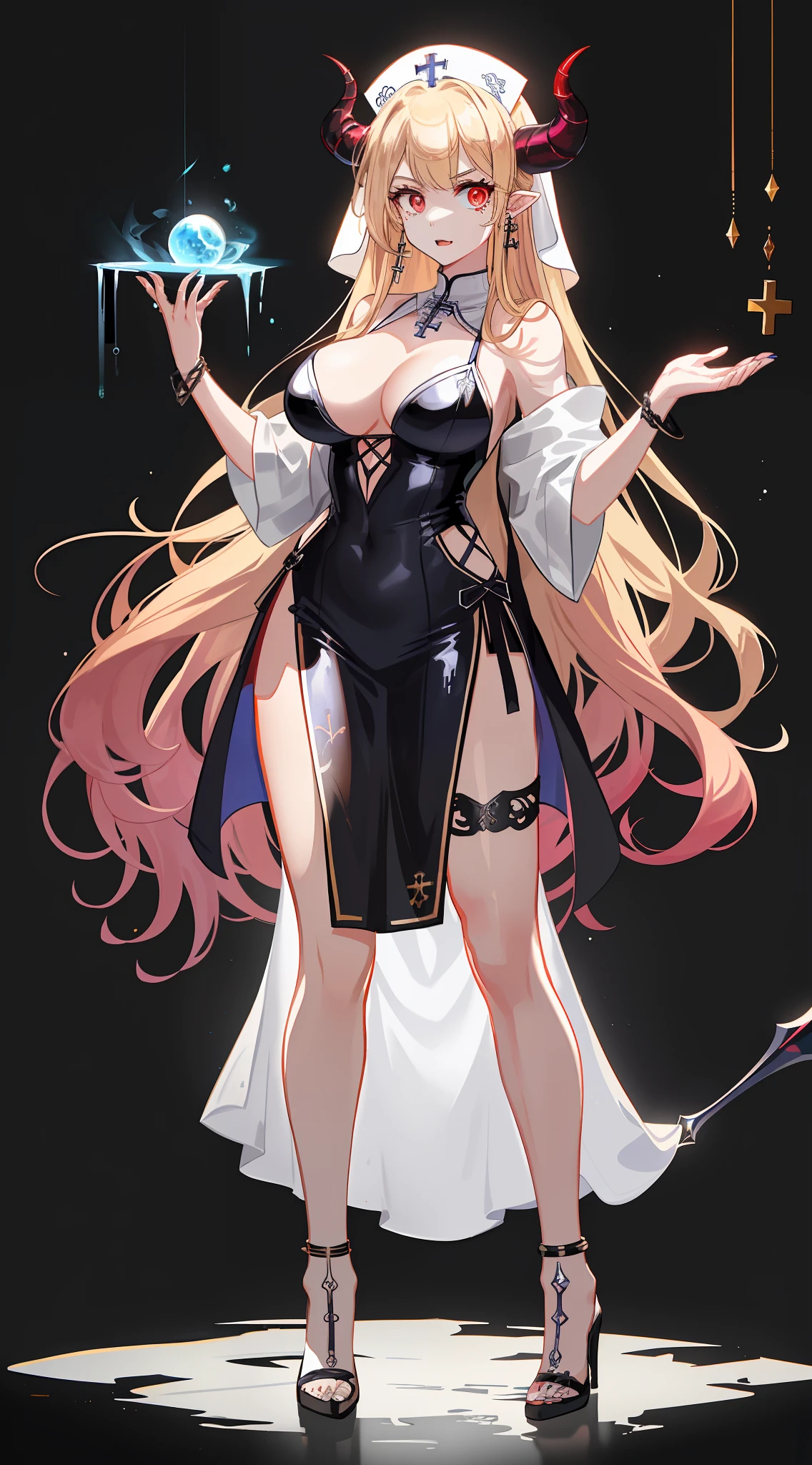 1girll,blond hairbl,a skirt,Beautifully dressed,Raised sexy,stocklings,Venom clothes,drools,Be red in the face,possess,Gorgeous high heels,standing on your feet,devils,Out-of-body experiences,Evil Wand, ellegance, curvy build, middlebreast, Medium-long messy hair, (long whitr hair), Bangs trimmed, Rich expressions, Translucent skirt,standing on your feet,luxury clothes,Stereo light,teardrop,high-heels,standing on your feet,(Mastpeake suffered,venomize,Demon control,mental control,The demon controls the nun,Girls help,SOS,Demon brains,Evil spirits possessed,Evil wand to yourself,laughingly,Devil's Eye,cartoon character, a mature female, , ellegance, curvy build, middlebreast, Medium-long messy hair, (long whitr hair), Bangs trimmed, Rich expressions, Translucent skirt, applique, ,high detail illustration,line-art,Space art,frilld, 电影灯光:1.1, Set, , high heels boots, Lace trim, to contrast, extremely higly detailed, iintricate, (the detail:1.2), Clothing style, Clothing prints, (Spare clothing:1.1), full bodyesbian, (Transparent background:1.2), Floating particles, pop-art, art-deco,Regal,nurses,luxury clothes,blond hairbl,Raised sexy,drools,Sable hair,breast rubbing,Venom skin,Blood,Uncomfortable,high-heels,White liquid,Out-of-body experiences,symbiote,Pretty beauty,long whitr hair,Chest against the wall,Exquisitely,crystal,Black heels,white clothes,Cross leg ring,The garments of the cross,Flowing white liquid,lewd nun,vests,obi strip,Collar,锁链,Demon tail,hair pin,liveroom,jewelry,cross earrings,Devil's anklet,Black gold,Ghost control,Raised sexy,cleanness,Simetall,drools,breast rubbing,blond hairbl,red - eyed,see-through gloves,Demon King,Uncomfortable,Be red in the face,teardrop,high-heels,White liquid,crosses,Pedras preciosas,Pattern,purpleish color,bunnygirl,Beautuful Women,Purple rabbit,liveroom,Pink high heels,Brown hair,black lence stockings,Venom skin socks,curlies,lipsticks,drools,The clothes ar,Ribbons,White liquid,teardrop
