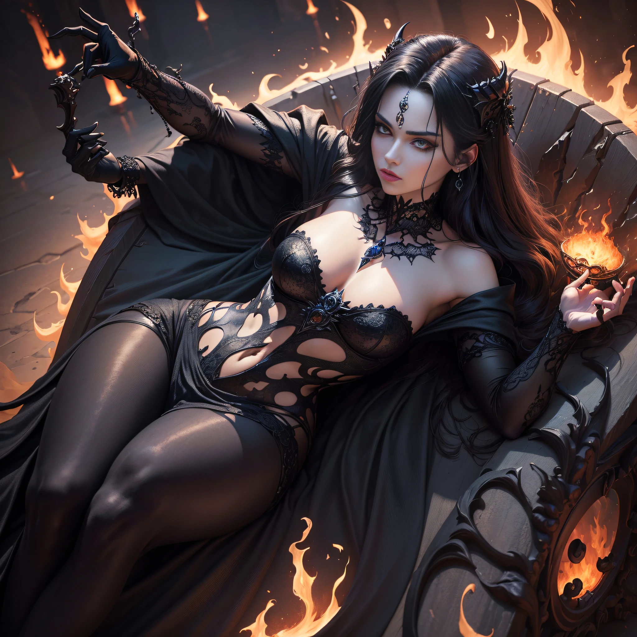 ((Masterpiece:1.2),highest quality:1.1),(dynamic angle:1.2,dynamicposes:1.2,softlighting:1.1),Hades,Lord of the Underworld,Representative of death,Blackened,Dark style,Hellfire,Lord of the Dead --auto