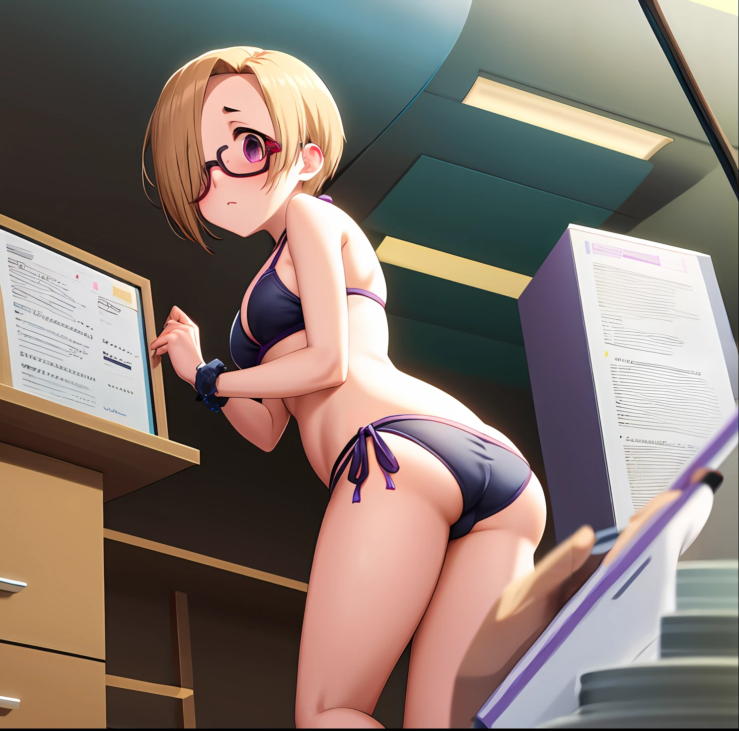 Shirasaka Koume, solo, blush, bikini, best quality, masterpiece, best details