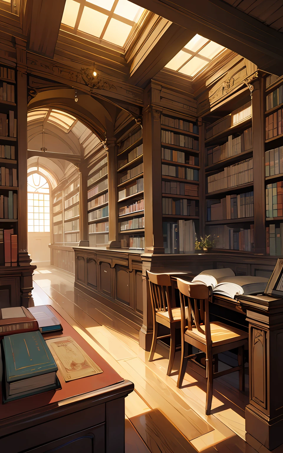 top-quality、hight resolution、detaileds, Desert People、Fantasy worldview、(Wooden library)、