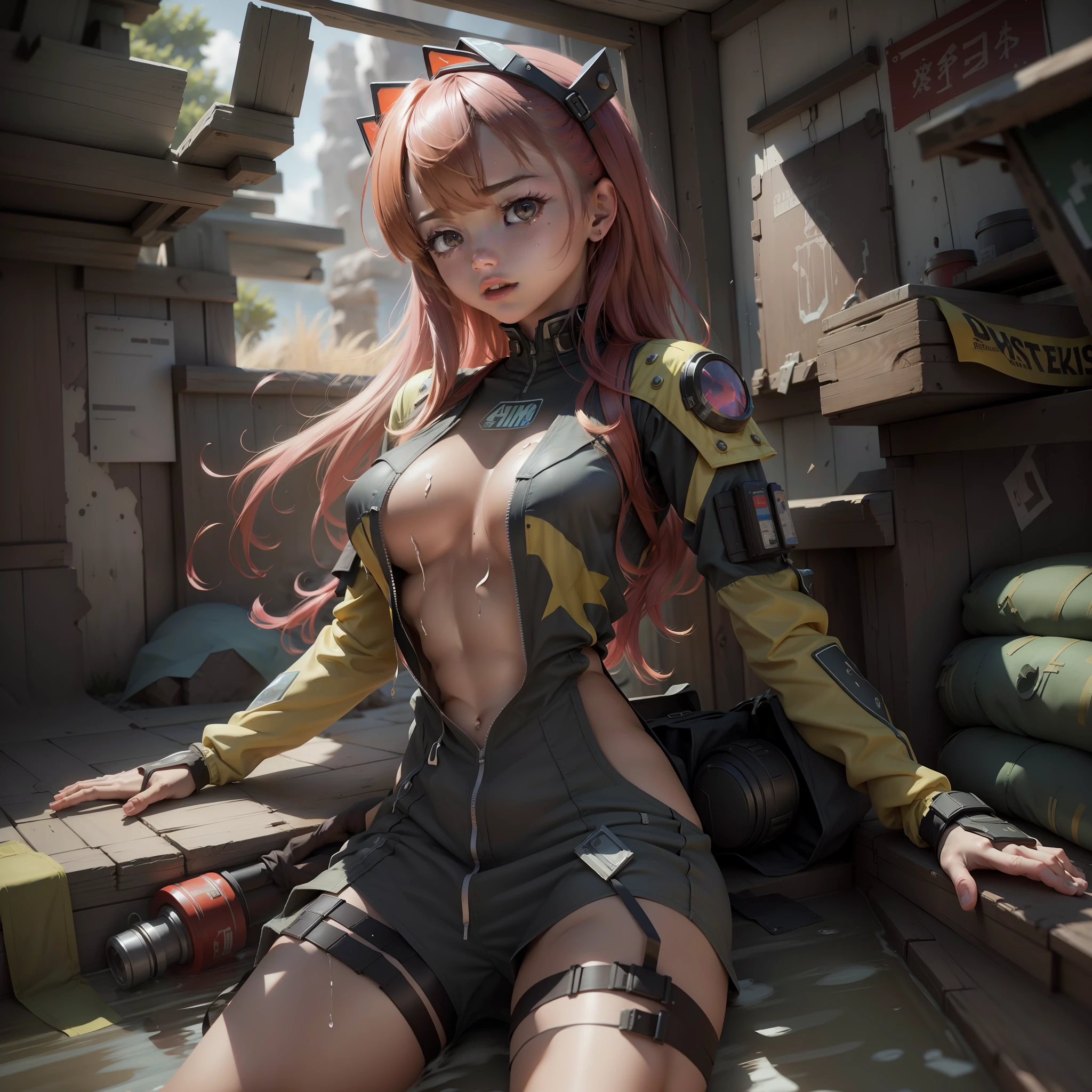 ((mejor calidad)), ((obra maestra)), (muy detallado:1.3), ......3d, hermoso (cyberpunk:1.3) Asuka Langley, ((Asuka Langley Shikinami)), ((Traje oscuro trasnparent)) ((perfecto)) vida real, una chica, cabin, Humano, grande, ombligo, desnudez, (obra maestra, highest qualityr), Rayo lateral, , hermosos ojos detallados, cadena de esclavos, collar de esclavo, trasero perfecto, pechos mojados, ropa de esclavo, con los ojos muy abiertos, lengua de salida,-Lengua, loco, boca abierta, ahe-cara, rough breathing, sonrojarse, sudar, ropa de esclavo, cabello multicolor, Dumpling pelo, cuerpo completo, Ropa reveladora, ((en un desierto con tanques transparentes con agua)), HDR (High Dymanic Range), Trazado de rayos, NVIDIA RTX, Super resolution, Irreal 5, Sub-Surface Scatterring, Texturas PBR, postprocesamiento, Anisotropic filtering, profundidad de campo, maximum sharpness and sharpness, Texturas multicapa, Mapeo de albedo y especular, sombreado de superficie, Accurate simulation of light-material interactions, proporciones perfectas, octane representation, duotone lighting, ISO bajo, balance de blancos, regla de tercios, apertura amplia, 8K RAW, high-efficiency subpixels, sub-pixel convolution, glow particles,