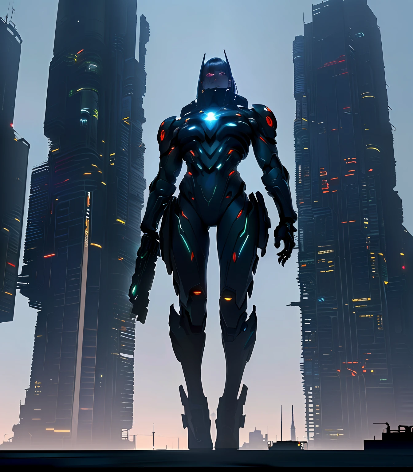 Futuristic Space Station, ((Cyborg)), (Irregular Architecture), Mechanics, (Cyberpunk), , Realistic Lighting, (Abyss) Masterpiece, High Quality, Beautiful Graphics, High Detail, --v6
