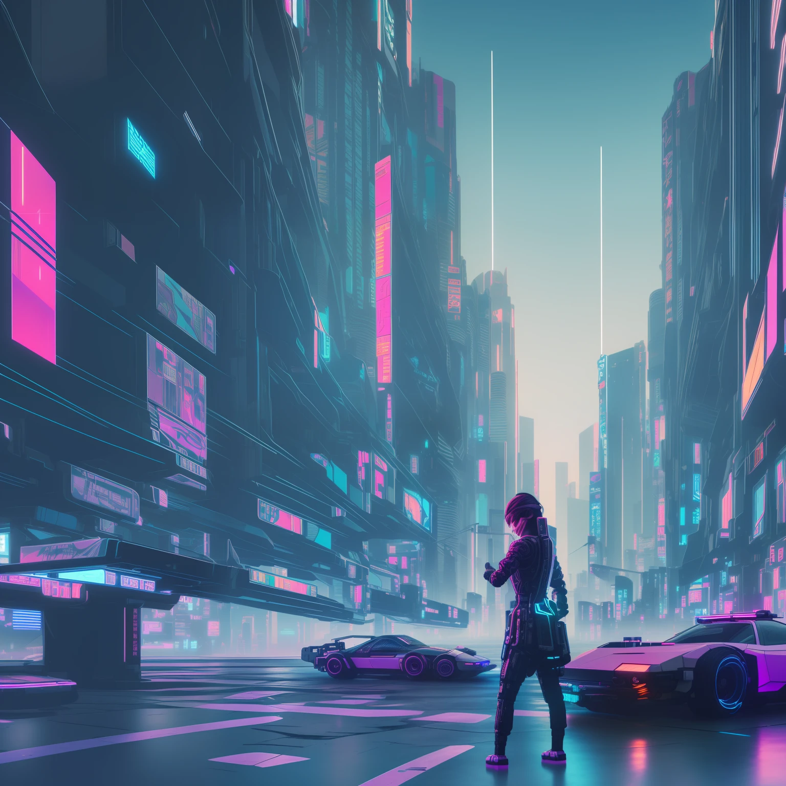 (ultra detailed digital line art render of a futuristic beautiful female Lusy character anime cyberpunk edge runners), (((style and color solutions as in the anime series cyberpunk.))) ,all head in frame. detailed symmetric beautiful hazel eyes, detailed gorgeous perfect face, hip-hop big minimalism details jacket. neon hour, 8k, volumetric lighting, soft lighting aesthetic, edge-to-edge print, volumetric lighting, cinematic, colorful background, concept art, dramatic lighting, high detail, highly detailed, hyper realistic, intricate, intricate octane render, smooth, studio lighting, trending on artstation --auto