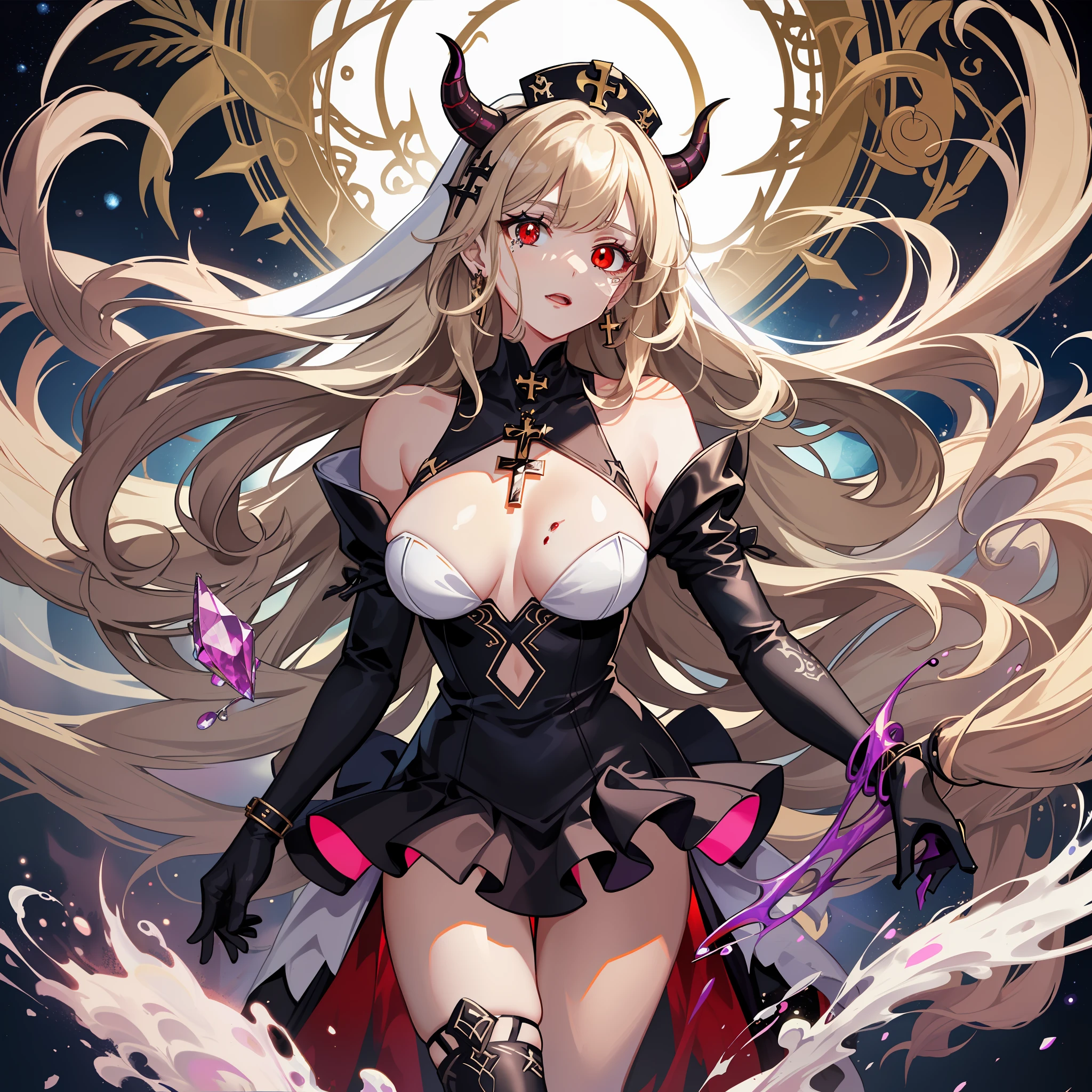1girll,blond hairbl,a skirt,Beautifully dressed,Raised sexy,stocklings,Venom clothes,drools,Be red in the face,possess,Gorgeous high heels,standing on your feet,devils,Out-of-body experiences,Evil Wand, ellegance, curvy build, middlebreast, Medium-long messy hair, (long whitr hair), Bangs trimmed, Rich expressions, Translucent skirt,standing on your feet,Luxury clothing,Stereo light,teardrop,high-heels,standing on your feet,(Mastpeake suffered,venomize,Demon control,mental control,The demon controls the nun,Girls help,SOS,Demon brains,Evil spirits possessed,Evil wand to yourself,laughingly,Devil's Eye,cartoon character, a mature female, , ellegance, curvy build, middlebreast, Medium-long messy hair, (long whitr hair), Bangs trimmed, Rich expressions, Translucent skirt, applique, ,high detail illustration,line-art,Space art,frilld, 电影灯光:1.1, Set, , high heels boots, Lace trim, to contrast, extremely higly detailed, iintricate, (the detail:1.2), Clothing style, Clothing prints, (Spare clothing:1.1), full bodyesbian, (Transparent background:1.2), Floating particles, pop-art, art-deco,Regal,nurses,Luxury clothing,blond hairbl,Raised sexy,drools,Sable hair,breast rubbing,Venom skin,Blood,Uncomfortable,high-heels,White liquid,Out-of-body experiences,Symbiote long hair,Exquisitely,crystal,Black heels,white clothes,Cross leg ring,The garments of the cross,Flowing white liquid,lewd nun,vests,obi strip,Collar,锁链,Demon tail,hair pin,liveroom,jewelry,cross earrings,Devil's anklet,Black gold,Ghost control,Raised sexy,cleanness,Simetall,drools,breast rubbing,blond hairbl,red - eyed,see-through gloves,Demon King,Be red in the face,teardrop,high-heels,White liquid,crosses,Pedras preciosas,Pattern,purpleish color,,,,Brown hair,black lence stockings,leathers,curlies,lipsticks,drools,The clothes ar,Ribbons,White liquid,teardrop