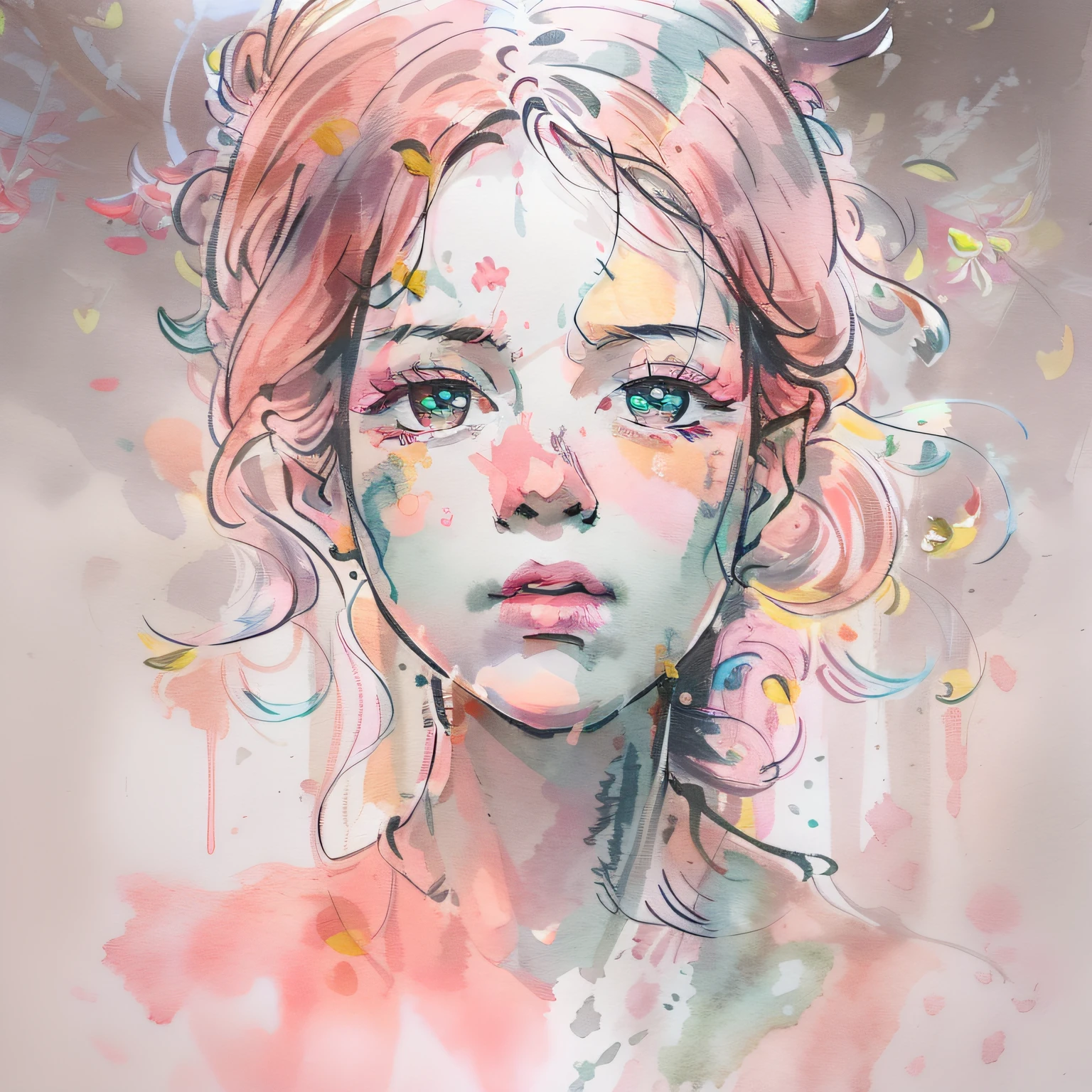 woman with agnes cecile, glowing design, pastel colors, ink drops, autumn lights