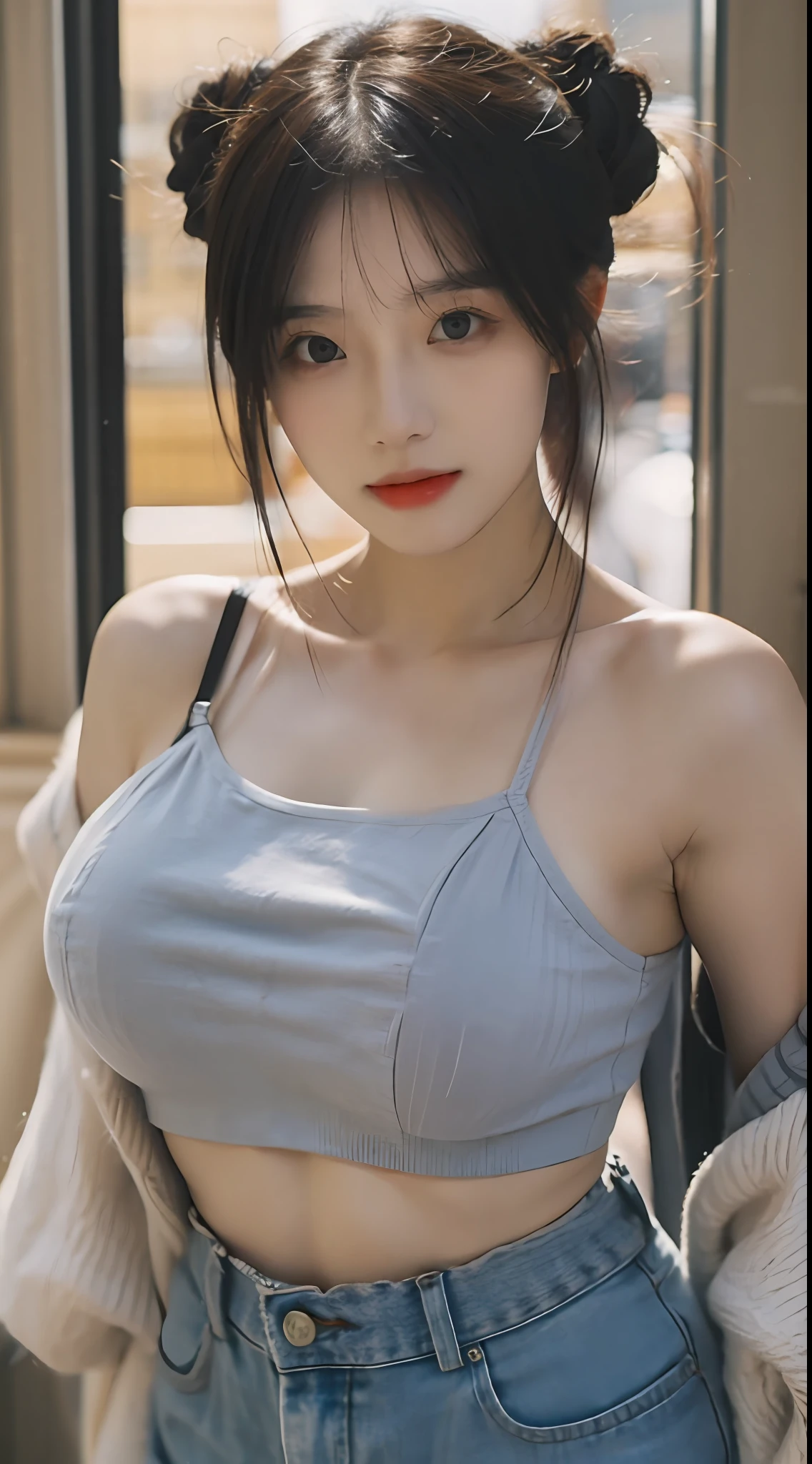 ((Best Quality, 8K, Masterpiece: 1.3)), 1girl, Slim Abs Beauty: 1.3, (Hairstyle Casual, Big Breasts: 1.2), Dress: 1.1, Super Fine Face, Delicate Eyes, Double Eyelids, Home