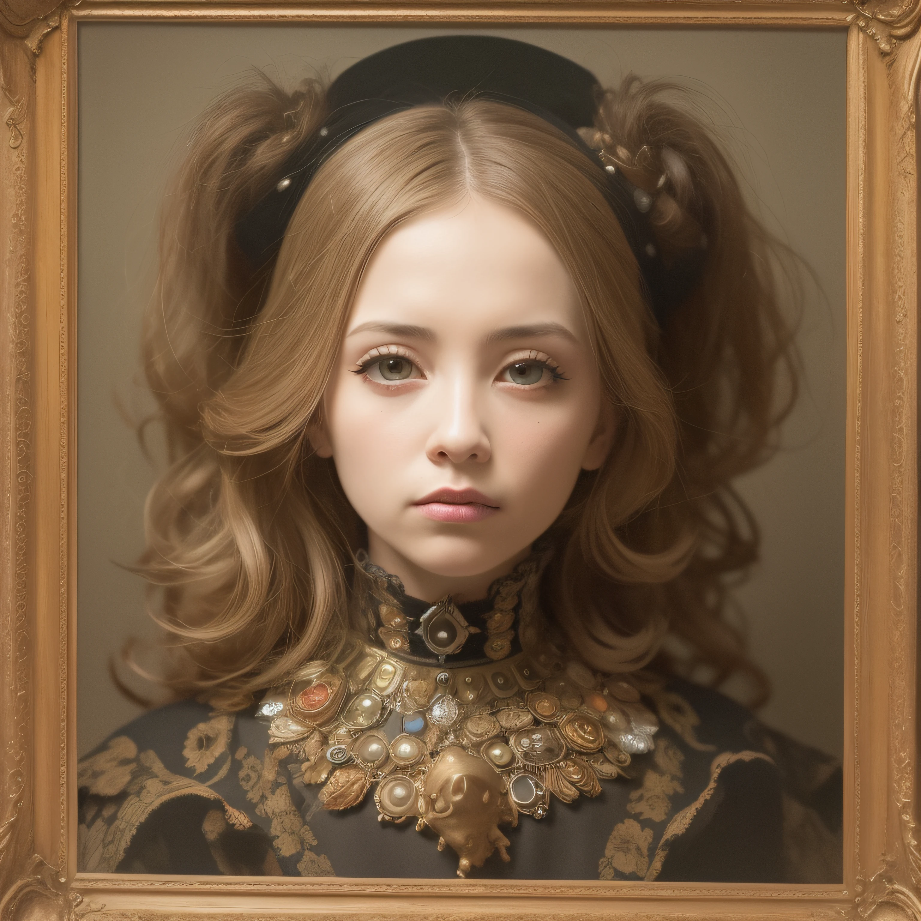 (extremadamente detallado, obra maestra, La mejor calidad), Estilo oscuro, intense illumination, rostro con arrugas, lengua larga, tentacle, deforme, monstruoso, un anciano con Colmillos finos, amenazante. mujer punk. Rococo composition. Luz de caravaggio