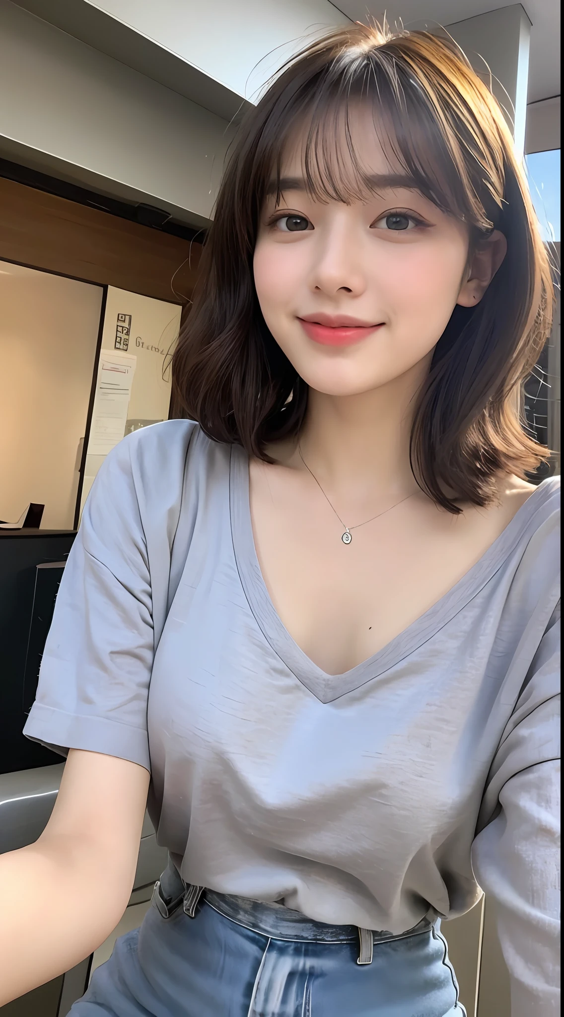 (8k、RAW Photography、top-quality、masuter piece:1.2)、ultra-detailliert、ultra res、(realisitic、rialistic photo:1.37)、portlate、high-definition RAW color photography、Professional Photography、highly detailed and beautiful、ighly detailed、8K wallpapers、amazing detailed、huge filesize、Official Art、Highly detailed CG Unity 8k wallpapers、highly detailed beautiful girl、extra detailed face、extremely detailed eye、highlydetailed skin、extremely detailed fingers、highly detailed nose、very detailed detailed mouth、Perfect Anatomy、highly detailed back ground、Highly detailed clothing、女の子 1 人、(18:1.2)、Teen、Cute little girl s、famous Japan idol、cute little、Realistic body、小柄、de pele branca、glistning skin、Slim body、handsome body、brown haired、Short constricted curly hair、(Blunt bangs:1.2)、a smile、kawaii、zora々Right、kawaii faces、lifelike face、Delicat eyes、Sauce order、White T-shirt、skirt by the、耳Nipple Ring、Looking at the camera、cowboy  shot、front facing、Standing、Contrapo, high street, public, 动态照明,
((top-quality、8K、​masterpiece:1.3))、Focus:1.2、Perfect Body Beauty:1.4、Street、Highly detailed facial and skin texture、Delicat eyes、二重まぶた、Whitened skin、shorth hair、bobhair、short-hair、bangss、With bangs
