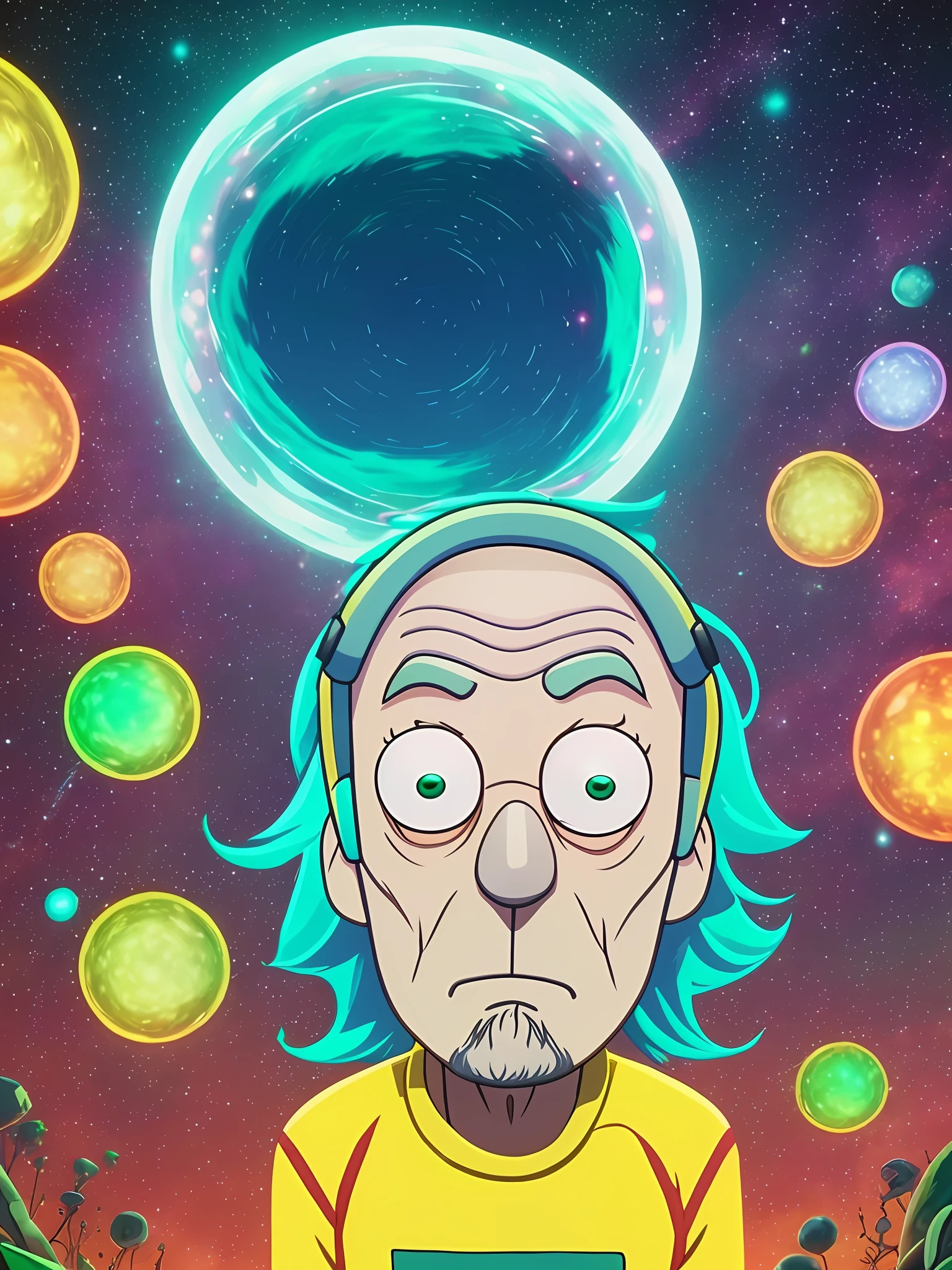 Rick Morty,(imagem detalhada 8k),realista,olhando pra frente