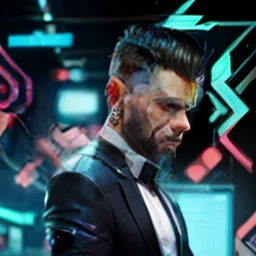 Change background cyberpunk handsome boy, realistic, 8k , ultra realistic