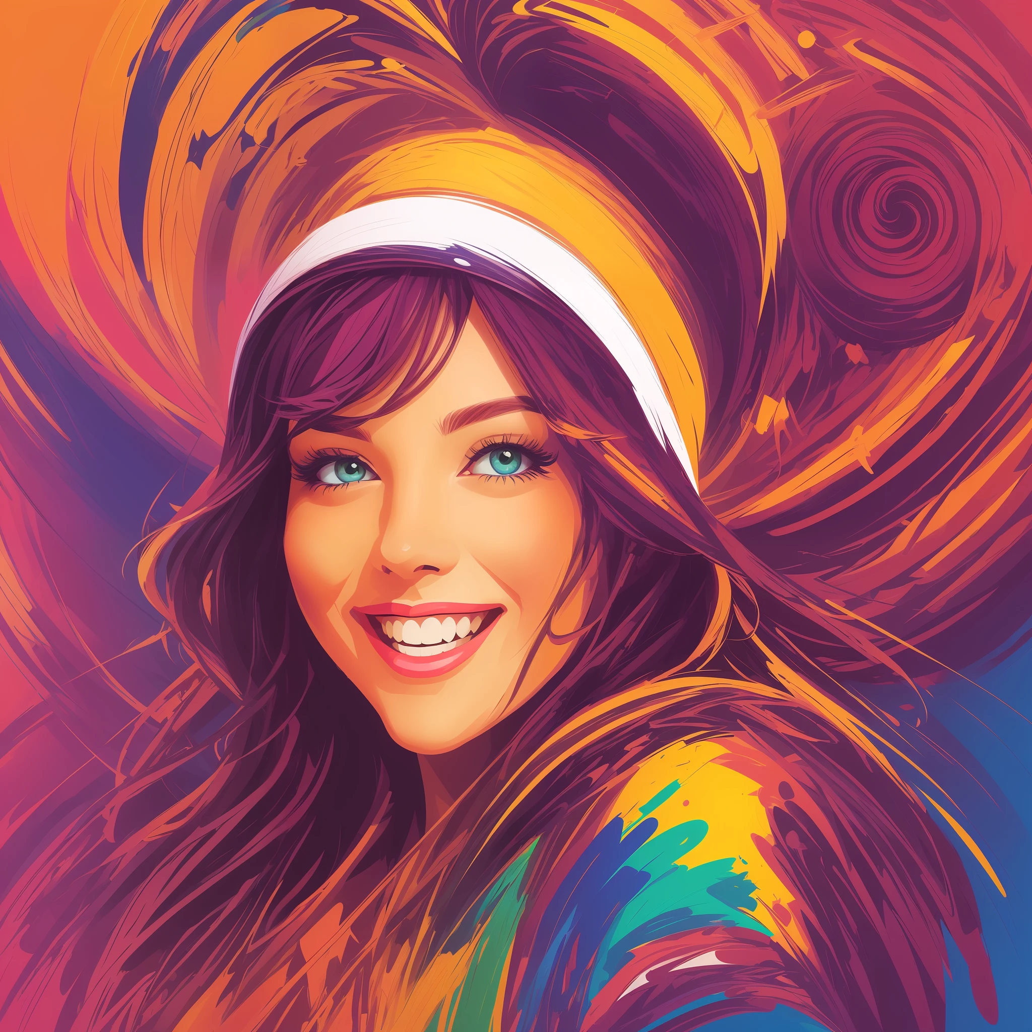 Paint your smile on, concept art,4k ,in the style of peter max