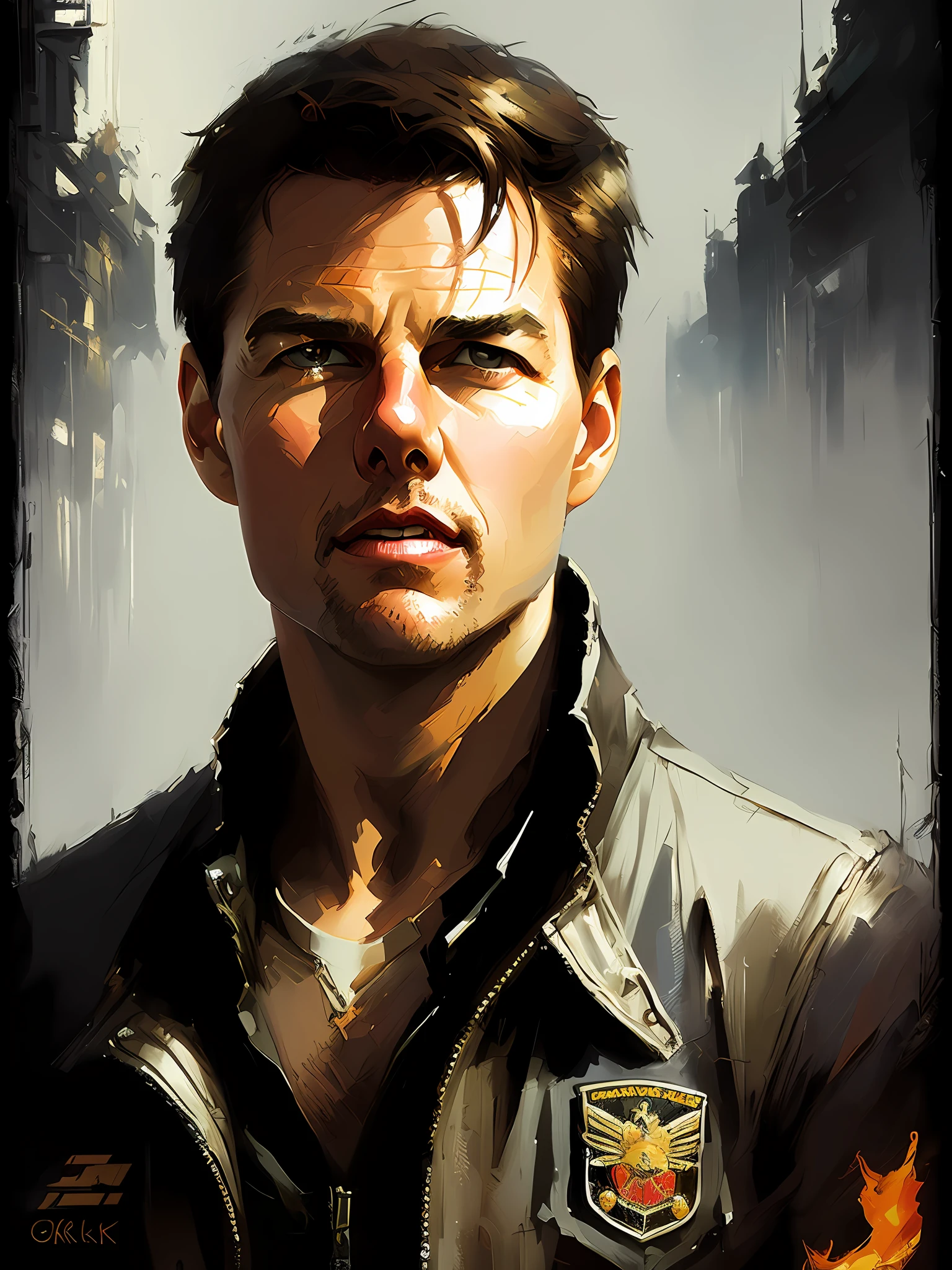 Tom Cruise from Top Gun, VHS effect, (poster for:1.2),poster on wall, Nostalgia, Movie poster,
(Skin texture), intricately details, Fine details, ultra - detailed, Ray traching, Subsurface scattering, diffused soft lighting, Shallow depth of field, By (Oliver Wetter)
Professional majestic oil painting by Ed Blinkey, atey ghailan, by Ghibli Studio, author:Jeremy Mann, Greg Manchess, Antonio Moro, trending on artstationh, trending on CGSociety, Intricate, High detail, Sharp focus, Dramatic, Realistic Paintings art (greg rutkovsky:1.4), Bokeh