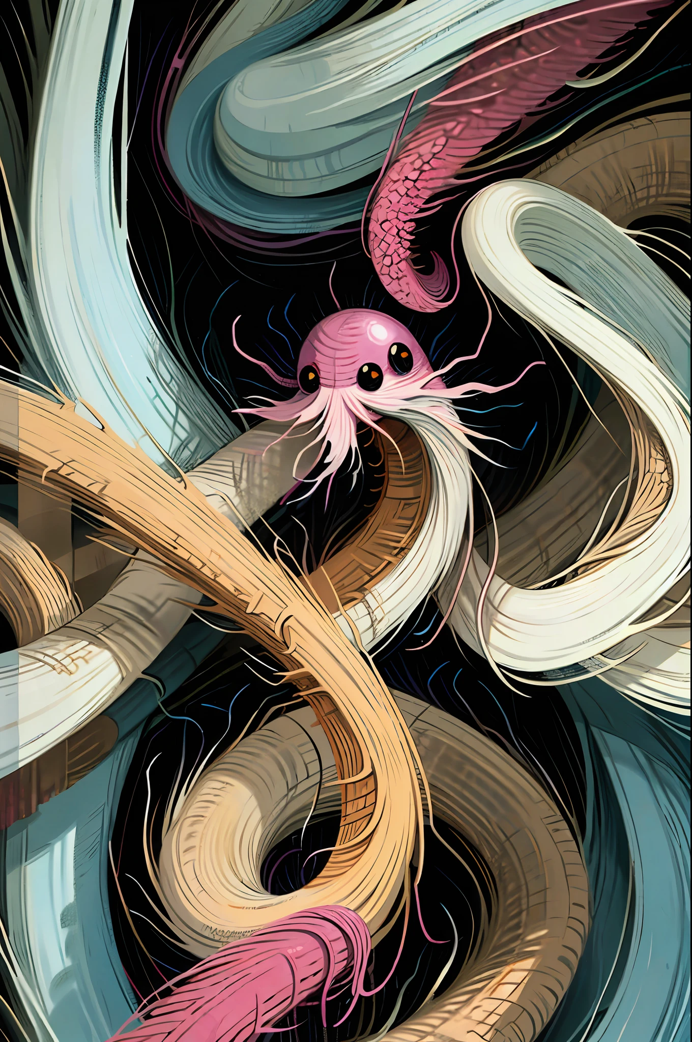 Midjourney Octopus Spaghetti Snake NFT Art Art that sells