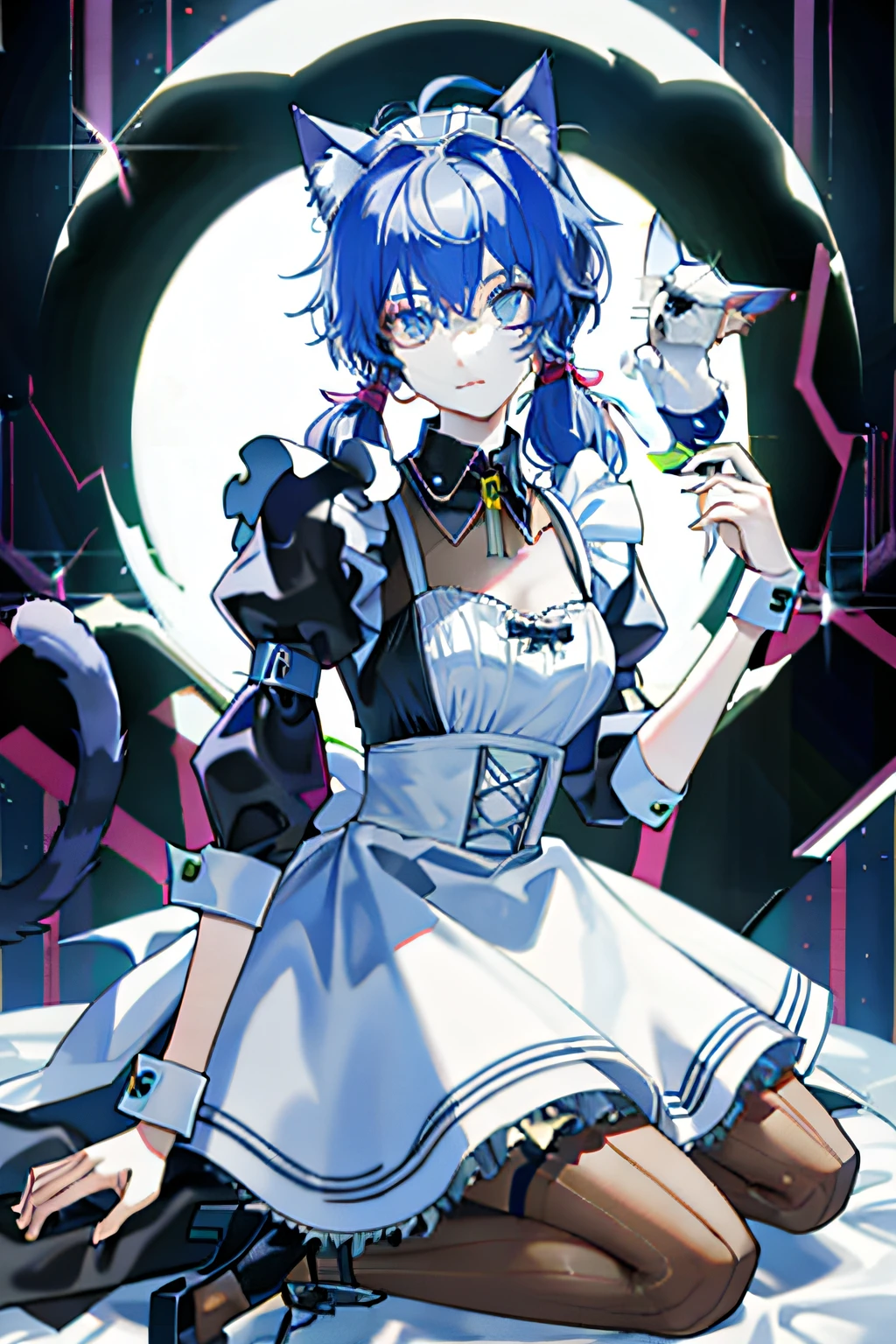 Men pretend to be women,cat ear,the maid outfit,cyber punk perssonage