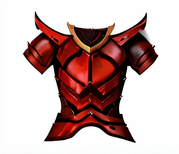 uma camisa vermelha com gola dourada e rabo de diabo vermelho, red demon armor, armadura vermelha de sangue, armadura vermelha, armadura pesada vermelha, chest plate, armadura de couro vermelho, armadura pesada carmesim, demon armor, armadura de couro vermelha skintight, armadura de couro vermelho skintight, magic leather armor, medium armor, roupas carmesim, Armadura queimada, draconic looking armor