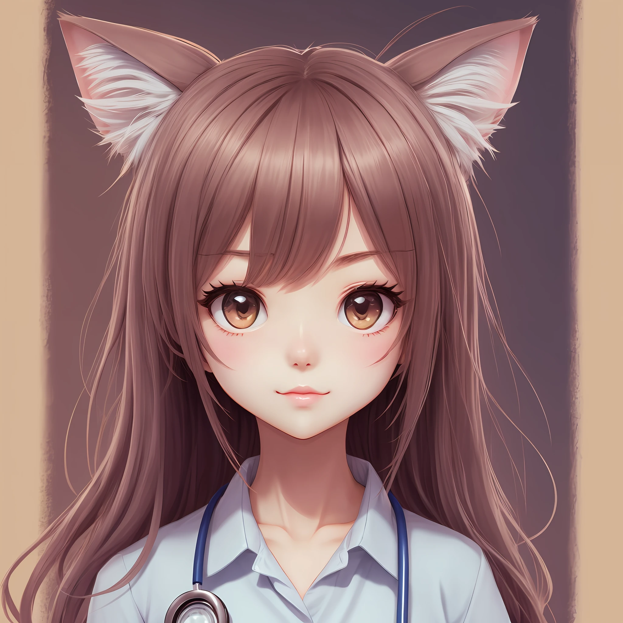 Female doctor、nekomimi、Cute、A slender、blush、reccomend、Product Advertising、the pose、hightquality --auto --s2