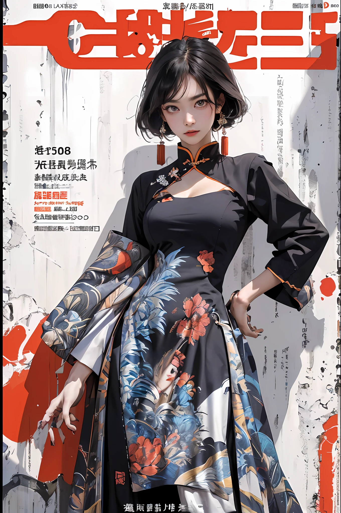 ((((Dramatic))), (((grittiness))), (((Intense))) The movie poster features a young woman as the central character。She stands confidently in the center of the poster,Wear Chinese warrior clothing,with a determined expression on her face。The background is dark and gritty,There is a sense of danger and a strong feeling。The text is bold and eye-catching,With catchy slogans,Adds to the overall drama and excitement,Dotted with bright colors,Make the poster dynamic and visually striking,tachi-e (Magazines:1.3), (Cover-style:1.3), Fashionab, woman, vibrant, Outfit, posing on a, Front,rich colourful,dyna,Background with,Chinese elements,self-assured,Expressing the,halter,statement,Attachment,A majestic,coil,Runt,Touching pubic area,Scenes,text,Cover of a,boldness,attention-grabbing,