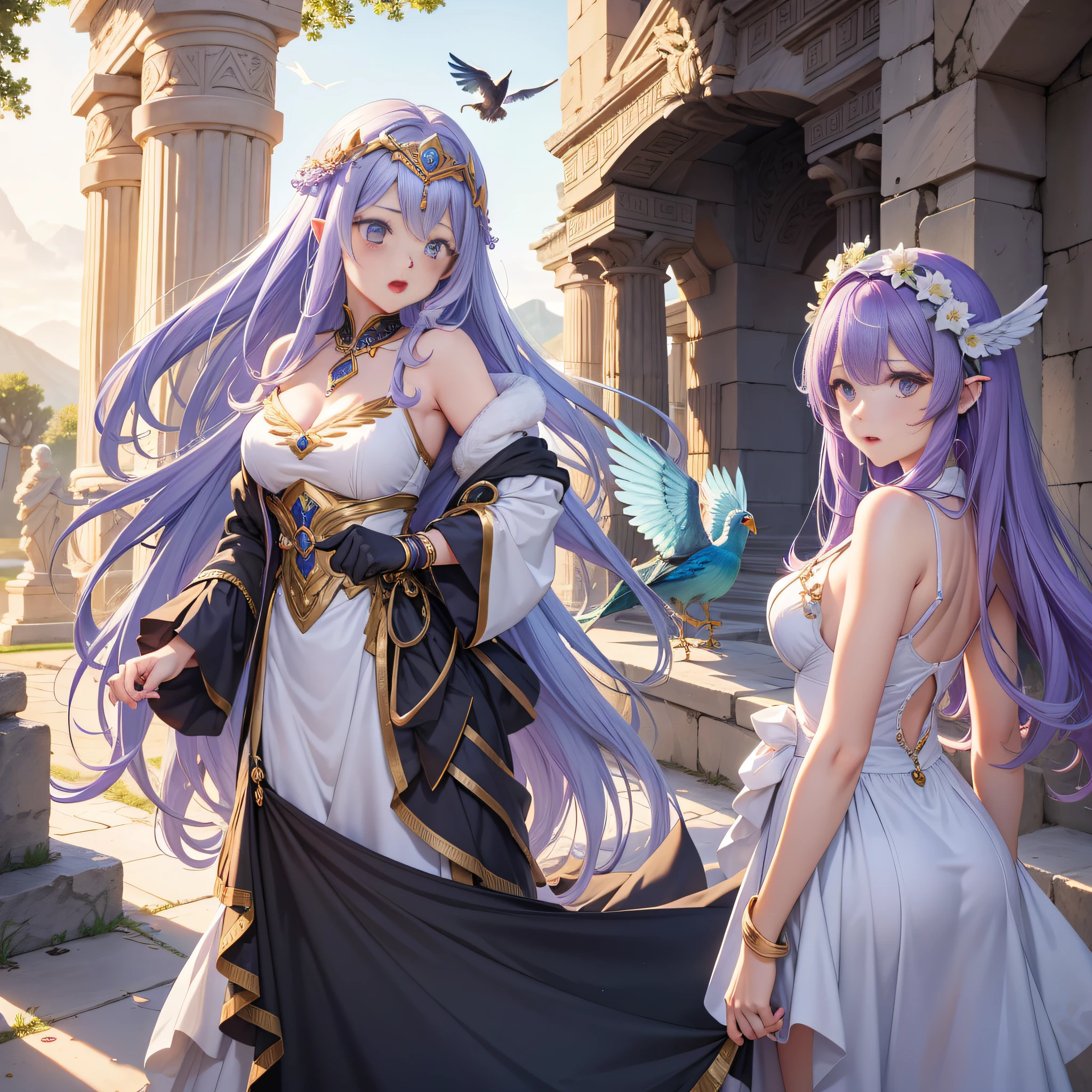 surprised expression Surprised face Opa
personification femele hposing Gravure Idol a beauty girl Mystical Fictional creatures chimera
Hair is purple
Giant bird
Companion of the goddess of hunting
Fight against heroes
Symbol of fertility
Similarities with Phoenix
Legends of ancient Greece
Greek mythology
Relevance to nature
Symbol of immortality
Culture of Ancient Greece
jump