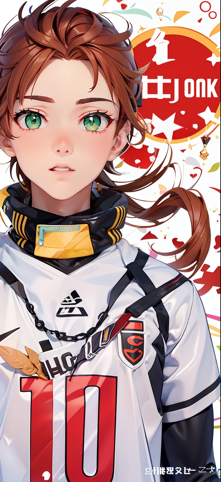 He was a young man of average size but lean physique.、Has reddish-brown hair and slim green eyes、Surrounded by an array of long lower eyelashes just like its brother。, Rin. U-20 national team wears white for Japan Japan national team matches #10 jerseys with a black shirt and black gloves under the jersey.