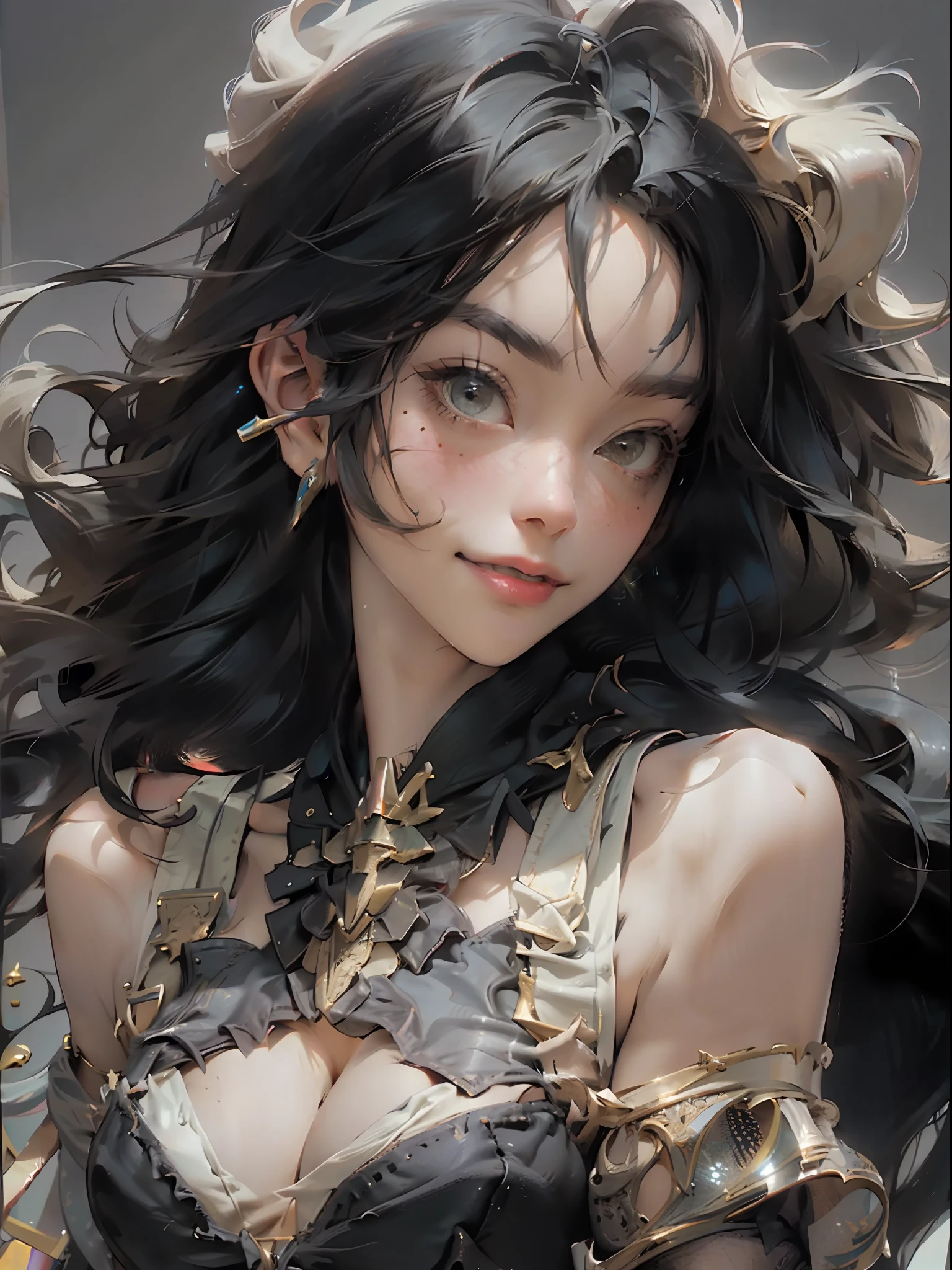 best quality, masterpiece, photo realistic, intricate details, raw photo, photon rendering, octane render, absurdres, ultra detailed, detailed face, detailed skin, trending on artstation, 8k masterpiece, cinematic lighting, ( (1girl)),((solo)),((looking_at_viewer)),trending on cg society,plasticien,((black long hair)),((beautiful woman)),(Smile),sexy lingerie, lingerie, underwear, bra,((Egyptian pyramid)),((sexy)),wind blowing hair, ((flowing hair)),happy,fashion magazine,