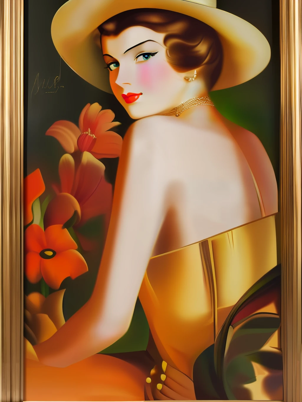 (Masterpiece) portrait of an Insanely gorgeous and sophisticated beautiful woman, art-deco, sophisticated, hyperdetailed, in the style of Ted Withers and Alberto Vargas