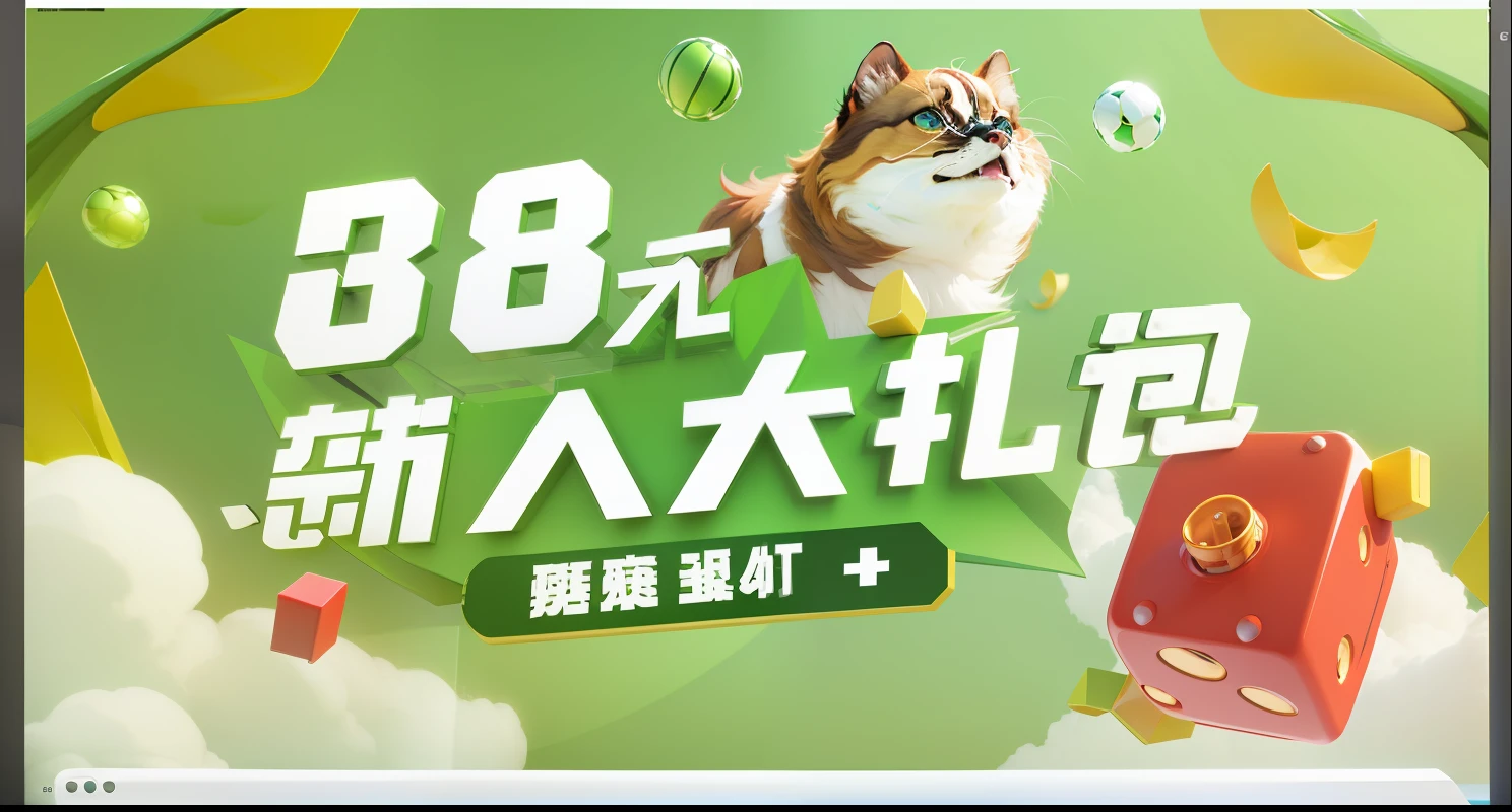 Green background,3d --auto
