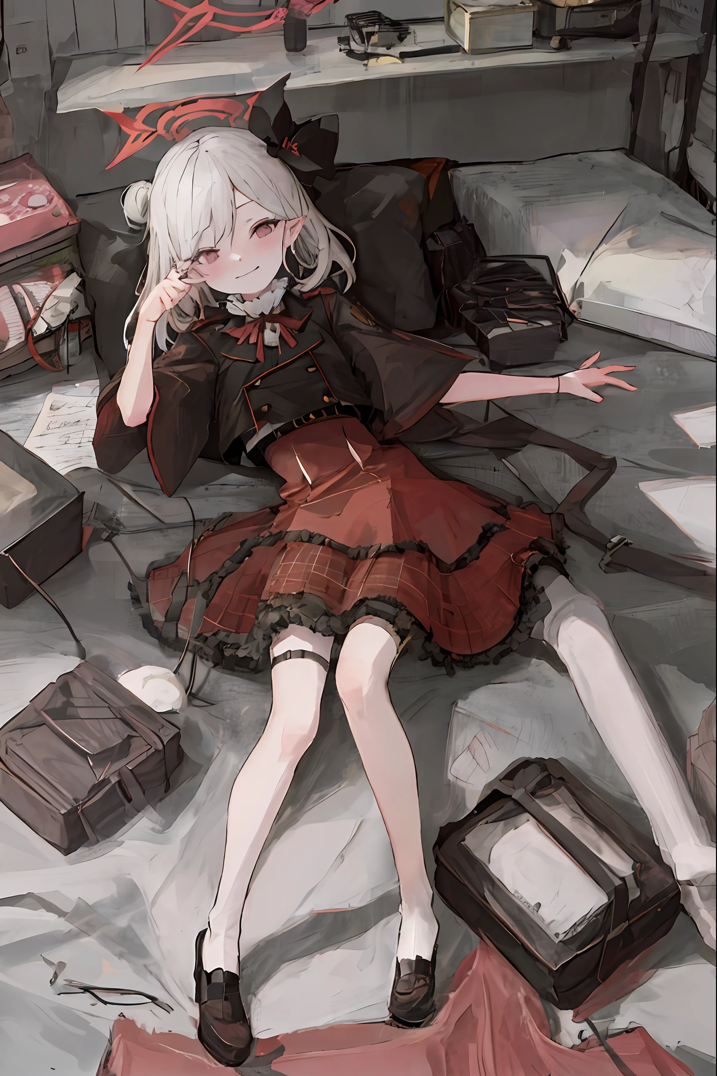 A two-dimensional beauty with a shy expression in black stockings and a JK uniform