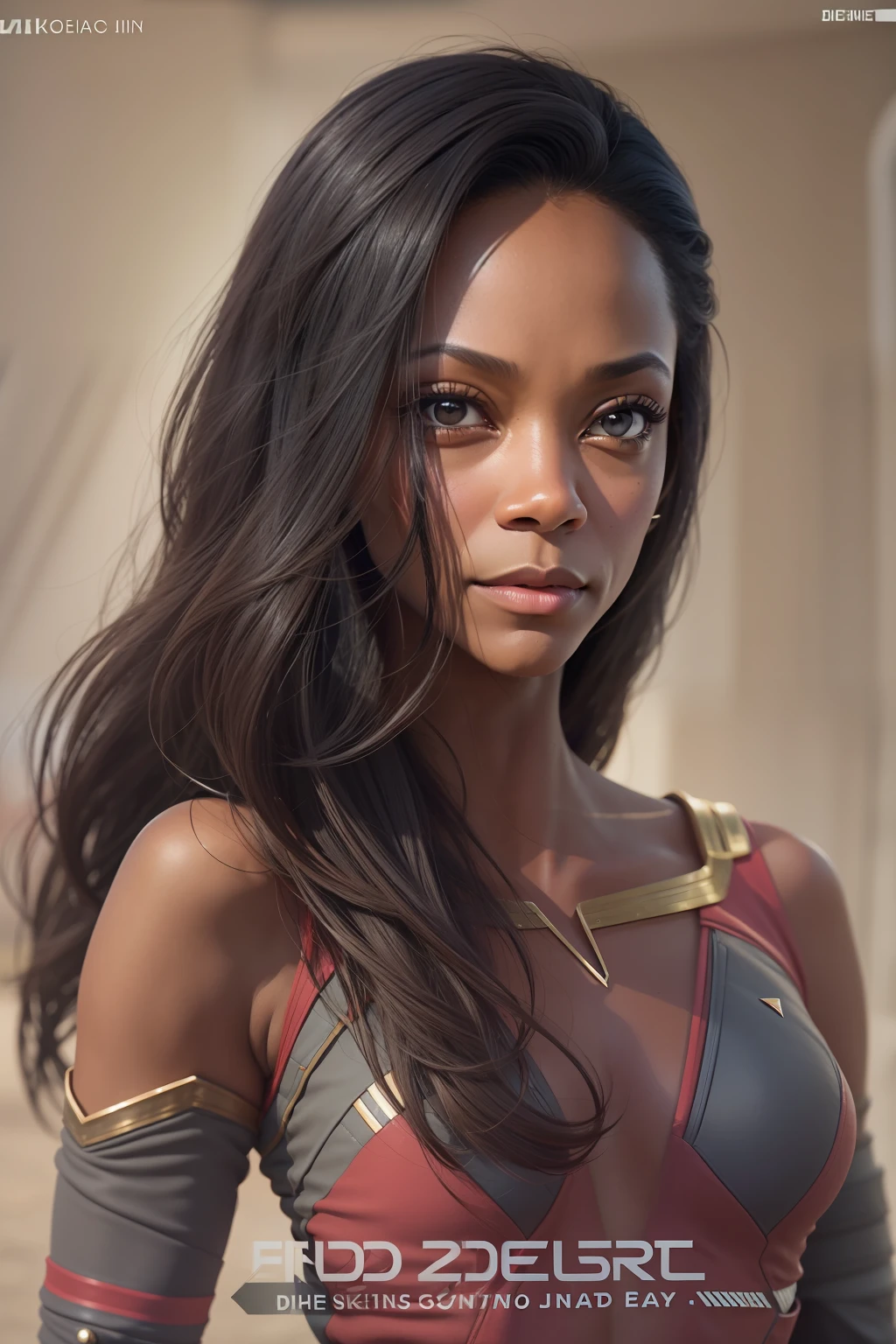 ((die junge Zoe Saldana als Uhura aus Startrek)), (sie steht auf der Startrek Enterprise),
((she has round breasts)),  (kleiner Kopf), ((detailliertes Gesicht)), Weiches filmisches Licht, ((((Kino-Look)))), (fotorealistisch), (Raytracing), (scharfer Fokus), ((photorealistic skin)),
detailliertes Gesicht, detaillierte Lippen, detaillierte Augen, doppeltes Augenlid