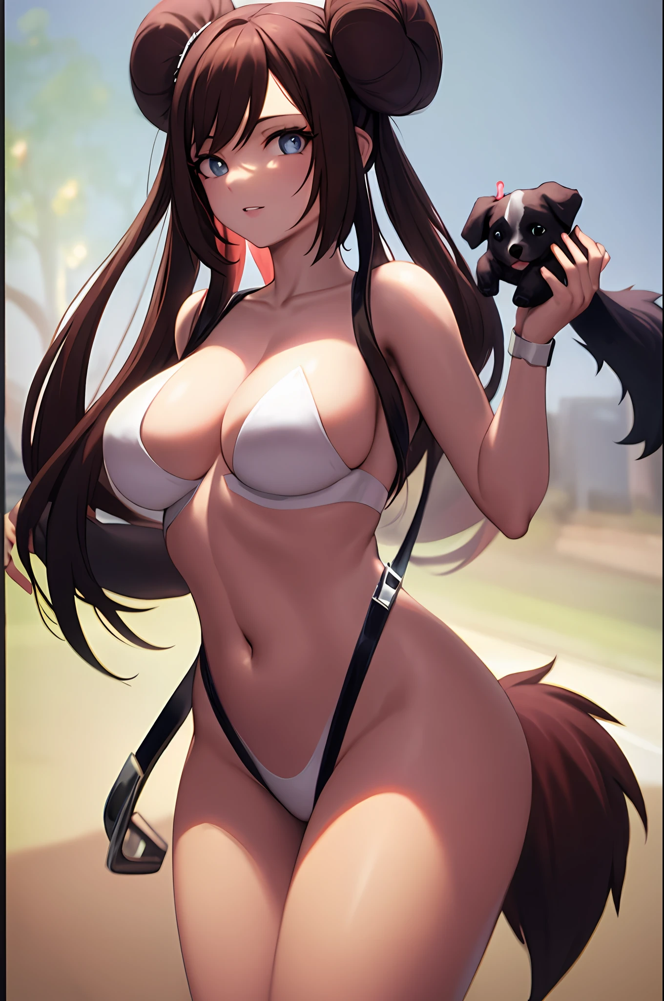 Beautuful Women，fullnude，There is love in the eyes，dog-like