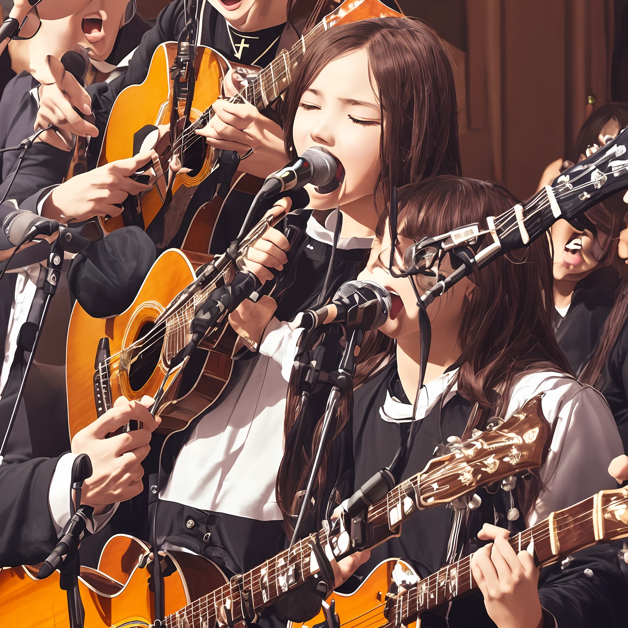 Create a Catholic singer singing and playing guitar using the word generation of saints --auto