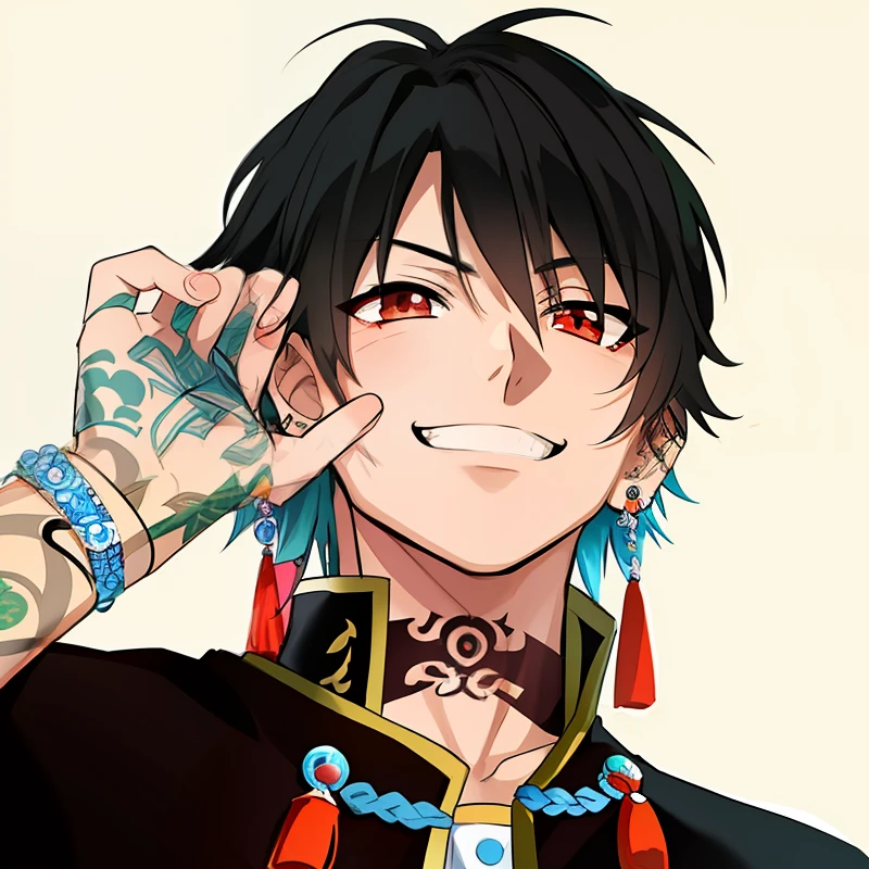 Anime people with tattoos and piercings on their faces, handsome japanese demon boy, handsome guy in demon killer art, Male anime style, detailed anime character art, inspirado em Okumura Masanobu, Stunning anime face portrait, male anime character, anime style character, clean and meticulous anime art, as an anime character, pin on anime, In a Japanese anime style