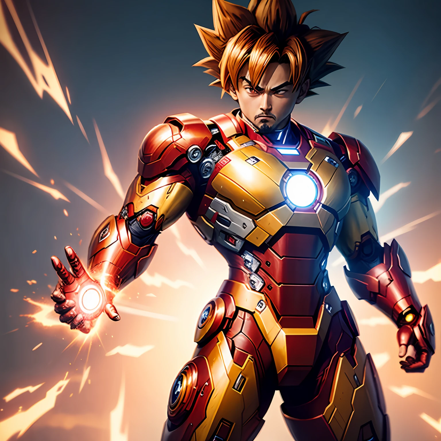A Goku wearing an Iron Man suit --auto