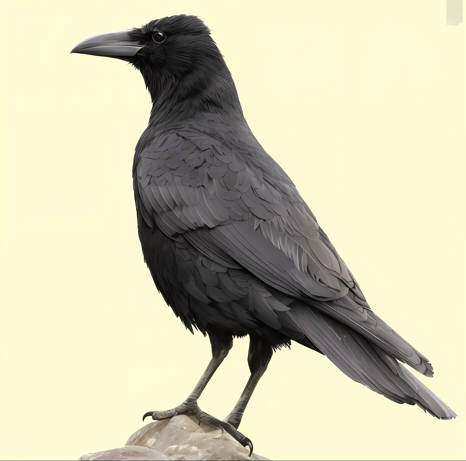 There was a blackbird standing on a rock, Detailed crow illustration, Raven bird, crow, artistic drawing of a crow, portrait of raven, Raven, dark crow, Raven Black, The crow is a symbol of death, long thick shiny black beak, crows beautiful, Raven portrait!!!!!, Raven close-up, inspired by Gonzalo Endara Crow, Realistic illustration