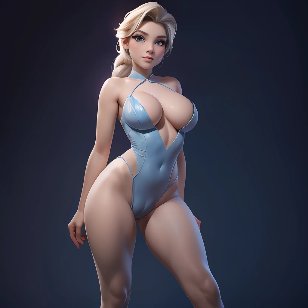 Full body of Elsa from Frozen, very big chest, big hips, skimpy clothes, playboy model, using only t-string and bra, tight, pantyhose spider net, big breast, real, camel toe, face utra-detailed,  jacuzzi,  slim waist, showing a lot of skin, poor clothes, looking at the camera, blurred background, full body, studio shot, Elsa, hyper realistic, wide angle cam