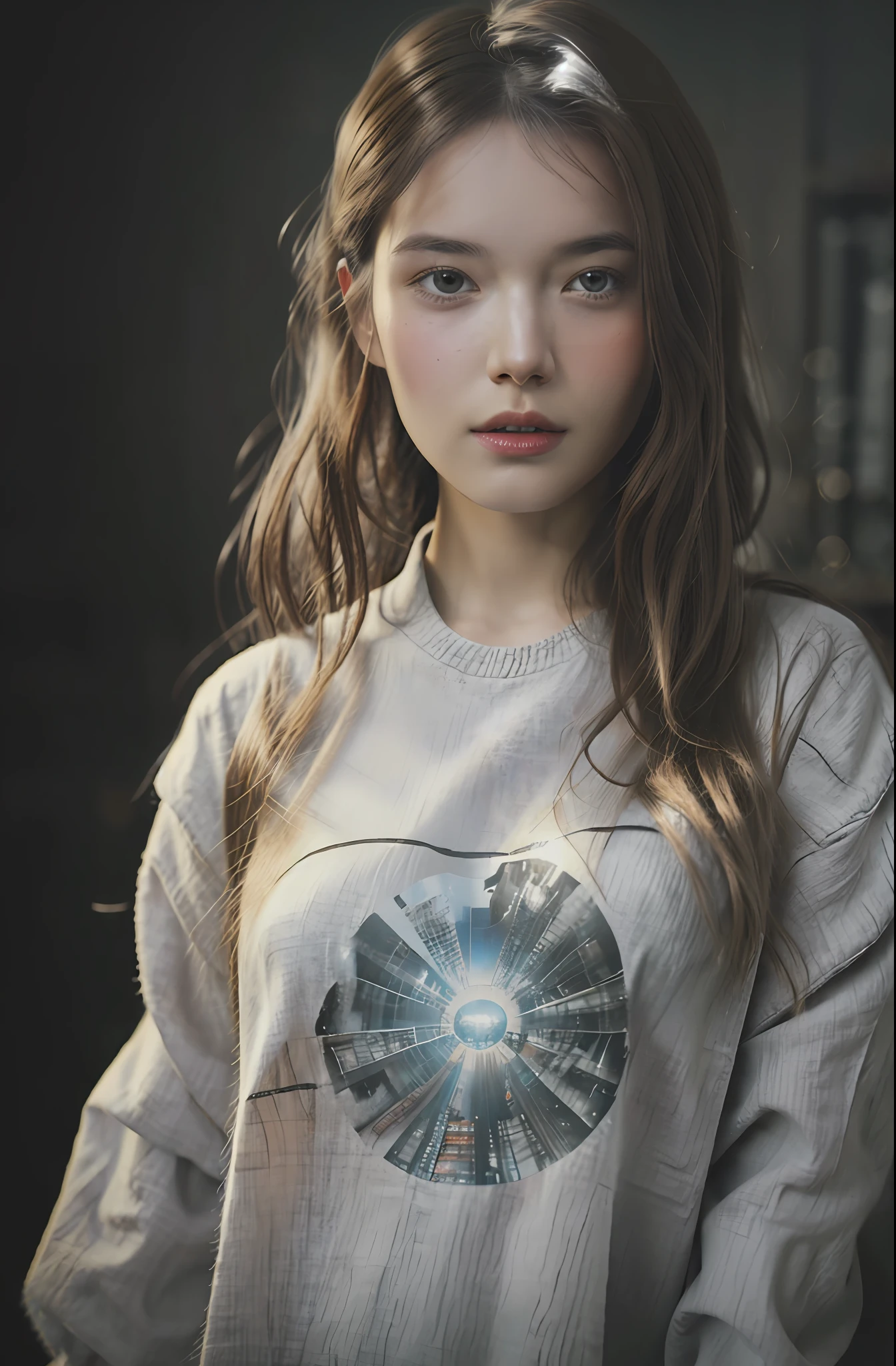 ultra highly detailed 1200k An image of a humble and happy 20 year old woman in tattered work clothes and a blotchy face and tousled hair, hyper realistic fantasy photography is all the rage on artstation, clear focus, studio photography, WLOP and Silver Ai Art, stunning masterpiece, fantasy art, fantasy visual key, fantasy photography, sunbeams, cinematic lighting, beautiful, 101K ultra detailed resolution, 3D shading, Unreal Engine 5, sf, trending on artstation, focus sharp, studio shot, intricate detail, highly detailed, by greg rutkowski