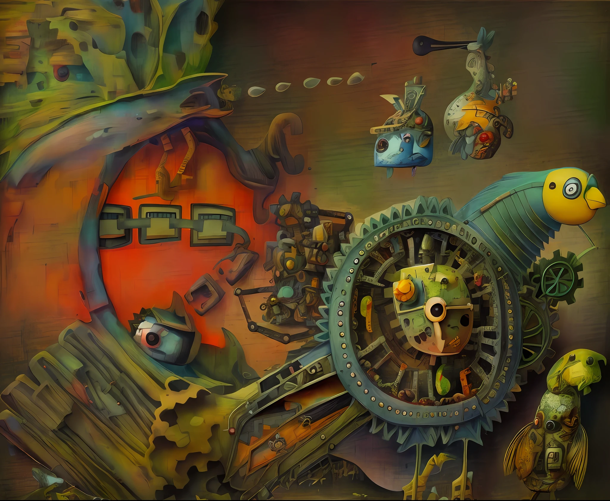 Gonzobugs monsters, catch fish, vehicles, Onyx geode dandelion clown, A war-torn post-apocalyptic wonderland, brutalist, Caspar David Friedrich, Takashi Murakami, Diane Dillon , Album cover art, Impeccable, fluency, pixiv, cgsociety,