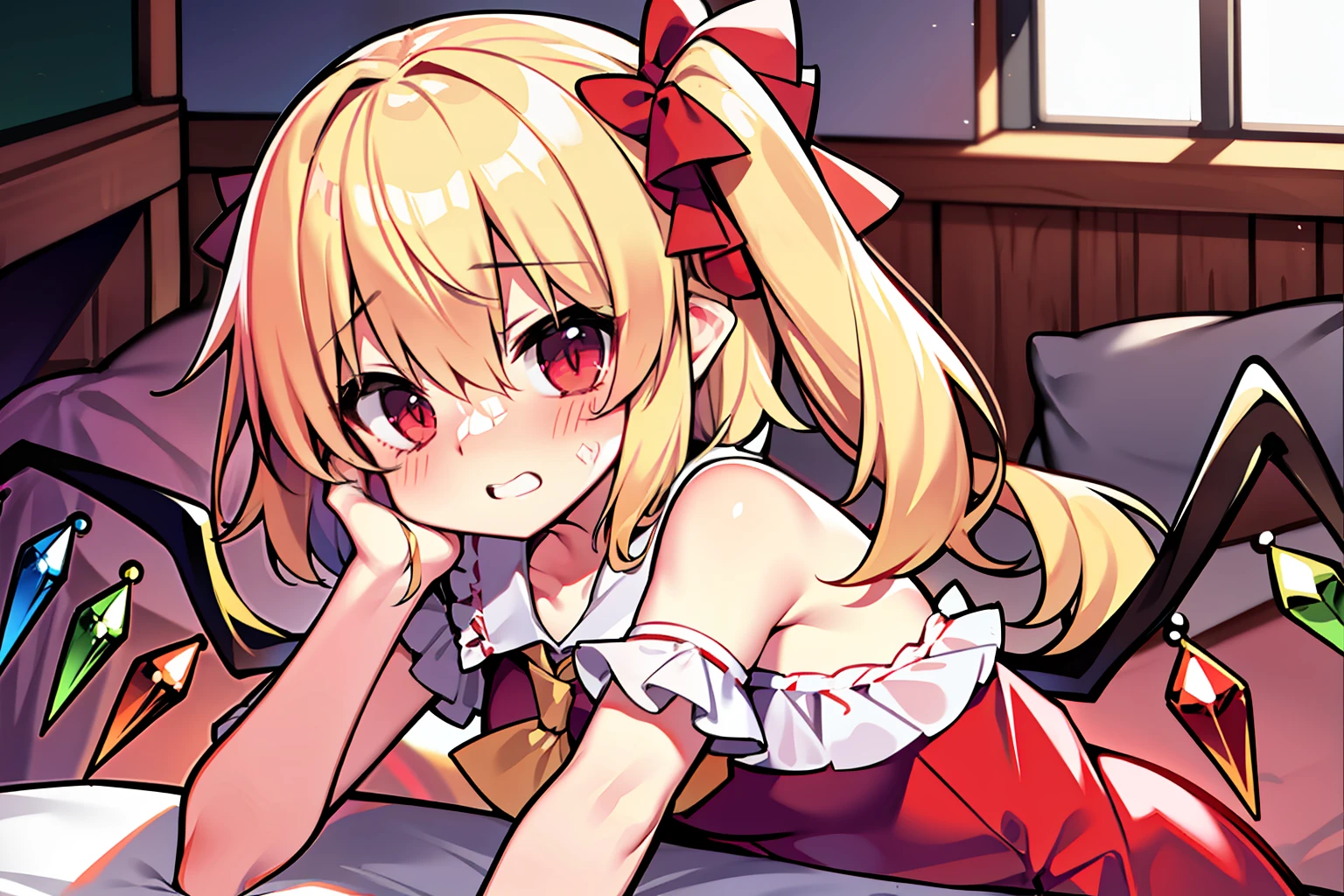 Flandre Scarlet,Schools,embarrassed from、blushed face