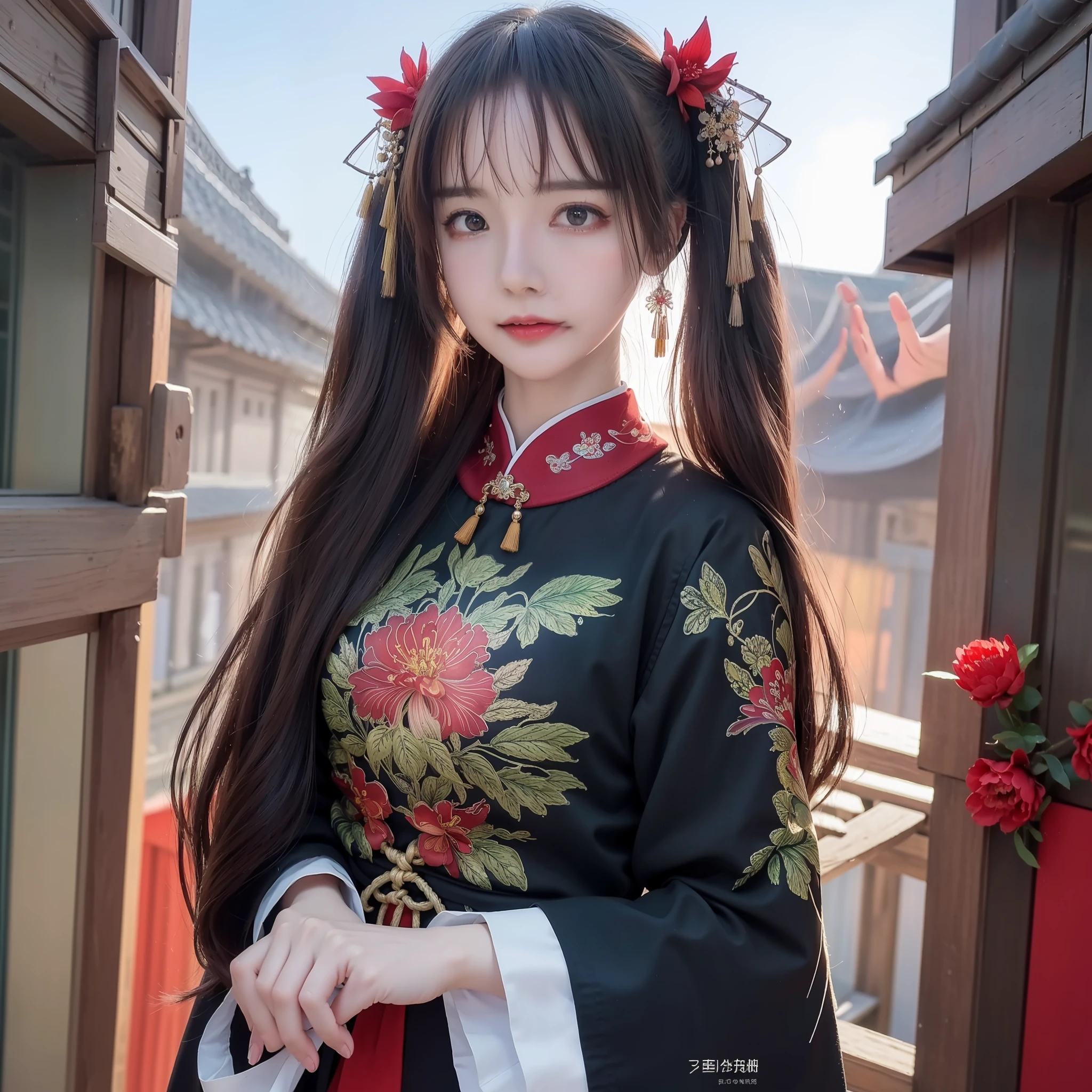 (8k, RAW photo:1.2),best quality, ultra high res,dramatic angle,(fluttered detailed color splashs), (illustration),(((1 girl))),(long hair),(rain:0.9),(hair ornament:1.4),there is an ancient palace beside the girl,chinese clothes,(focus on), color Ink wash painting,(color splashing),colorful splashing,(((colorful))),(sketch:0.8), Masterpiece,best quality, beautifully painted,highly detailed,(denoising:0.6),[splash ink],((ink refraction)), (beautiful detailed sky),moon,highly,detaild,(masterpiece, best quality, extremely detailed CG unity 8k wallpaper,masterpiece, best quality, ultra-detailed),(Lycoris radiata),