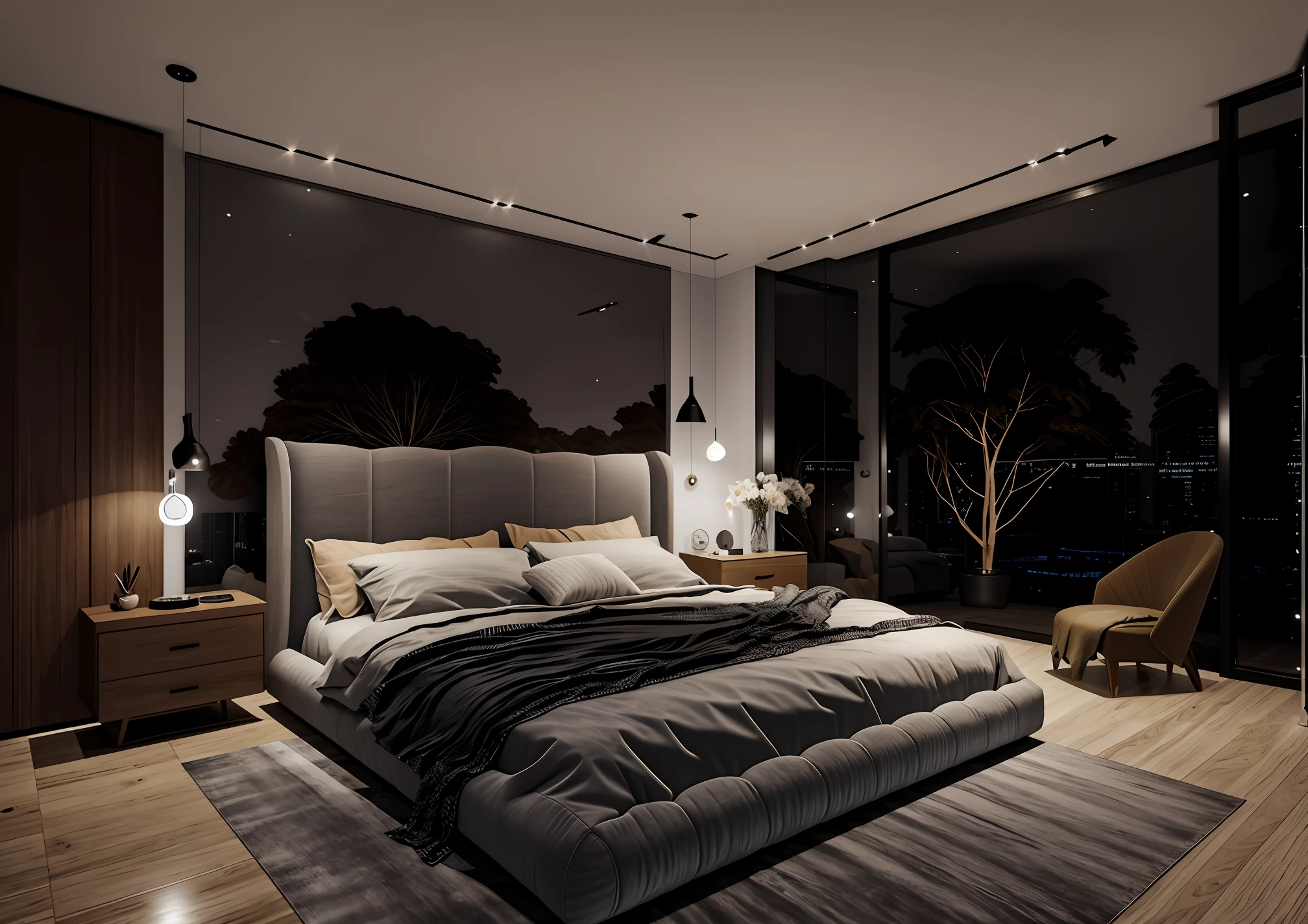 ((masterpiece), best quality, ultra realistic, super detailed, [(raw photo, 8k, ultra high res:1.1)], [nightlight:1.2], good contrast, [(32k:0.6, ultra realistic:0.8)], (bedroom:1.1))