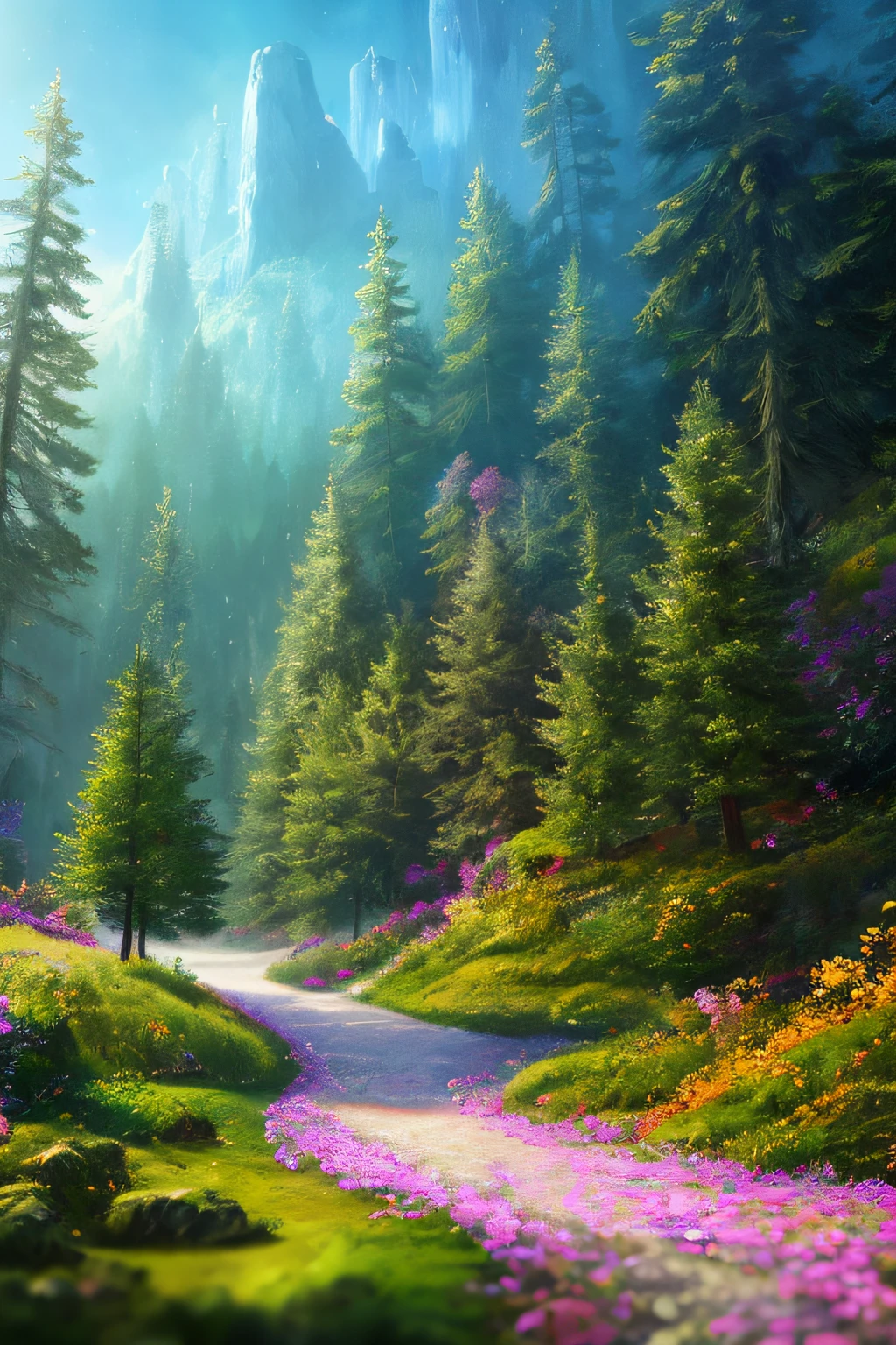masterpiece, best quality, high quality,extremely detailed CG unity 8k wallpaper, An enchanting and dreamy scene of a fantasy forest, with towering trees, glowing mushrooms, and hidden fairy glens, creating a sense of mystique and enchantment, artstation, digital illustration, intricate, trending, pastel colors, oil paiting, award winning photography, Bokeh, Depth of Field, HDR, bloom, Chromatic Aberration ,Photorealistic,extremely detailed, trending on artstation, trending on CGsociety, Intricate, High Detail, dramatic, art by midjourney